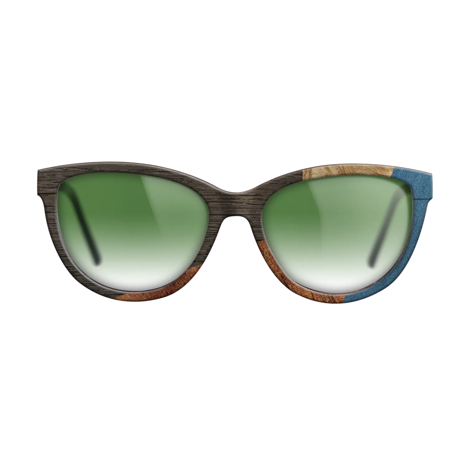 Fumed Oak,Olive Burl,Koa,Poplar Dyed: Blue Denim: Geometric - The Maiden - Cat - 1005 - SIRIS wood optic