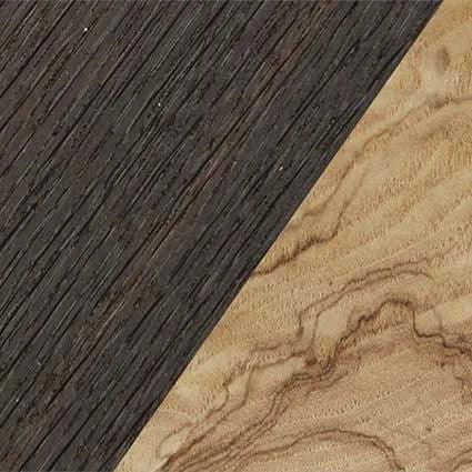 Fumed Oak,Olive Burl,Poplar Dyed: Red: Angle Cut - The Rebel - Round - SIRIS wood optic