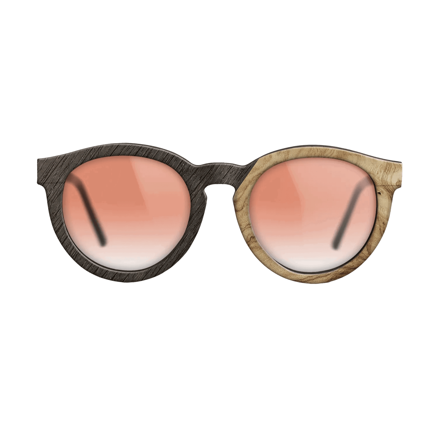 Fumed Oak,Olive Burl,Poplar Dyed: Red: Angle Cut - The Rebel - Round - SIRIS wood optic
