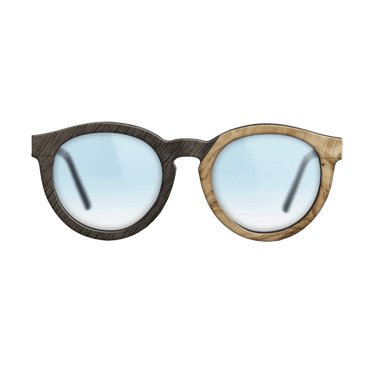 Fumed Oak,Olive Burl,Poplar Dyed: Red: Angle Cut - The Rebel - Round - SIRIS wood optic