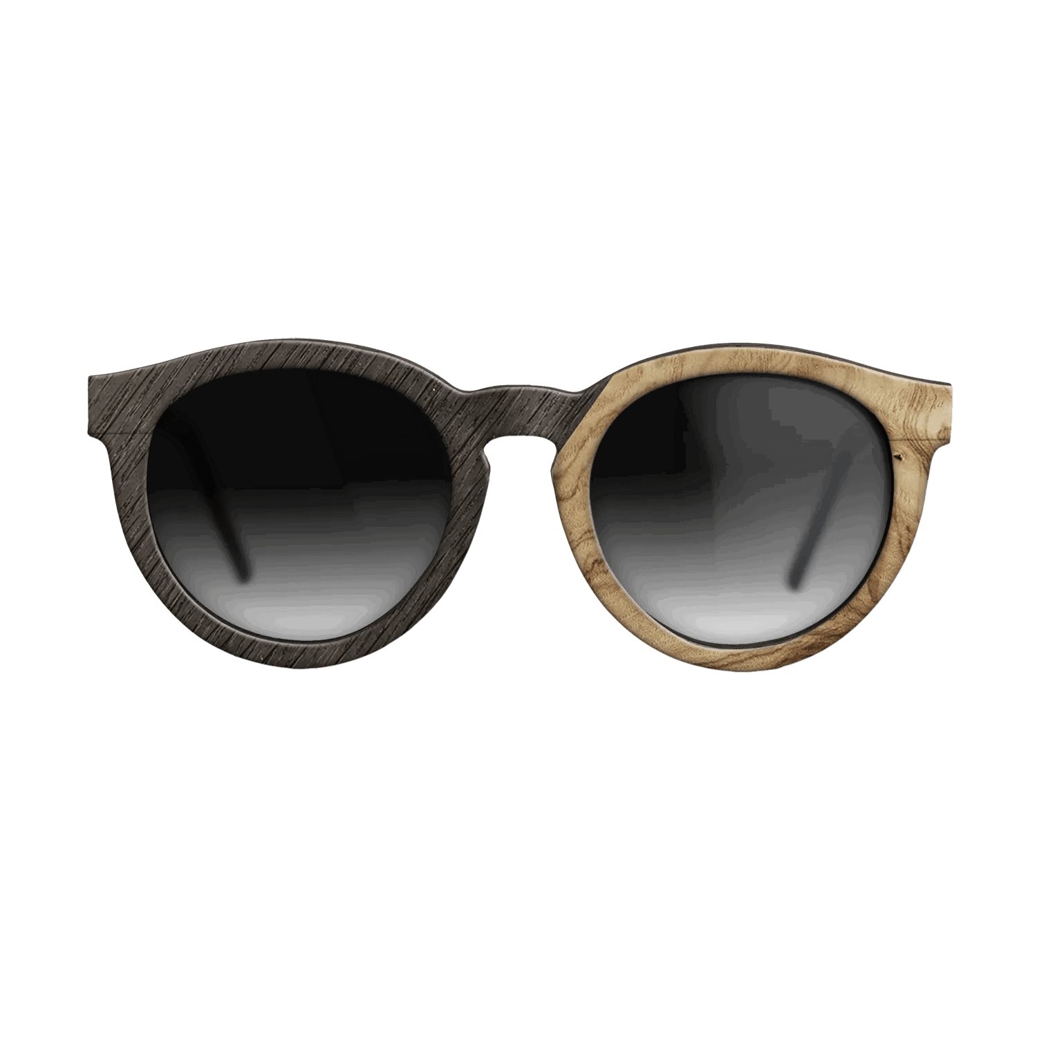 Fumed Oak,Olive Burl,Poplar Dyed: Red: Angle Cut - The Rebel - Round - SIRIS wood optic