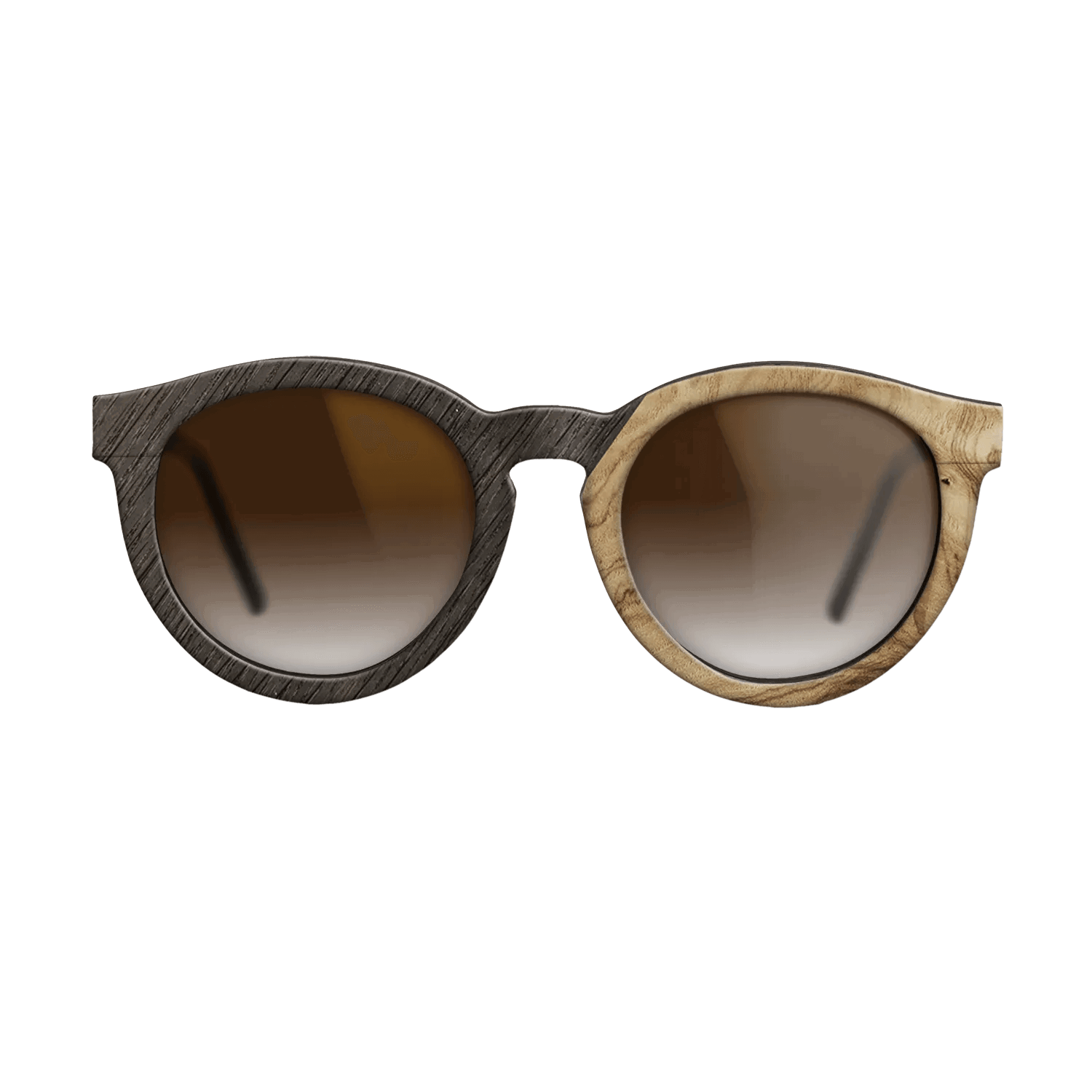 Fumed Oak,Olive Burl,Poplar Dyed: Red: Angle Cut - The Rebel - Round - SIRIS wood optic