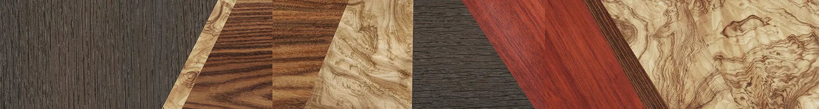 Fumed Oak,Olive Burl,Santos Rosewood Dark,Wenge,Bloodwood: Angle Cut - The Sage - Rectangle - 1939 - SIRIS wood optic