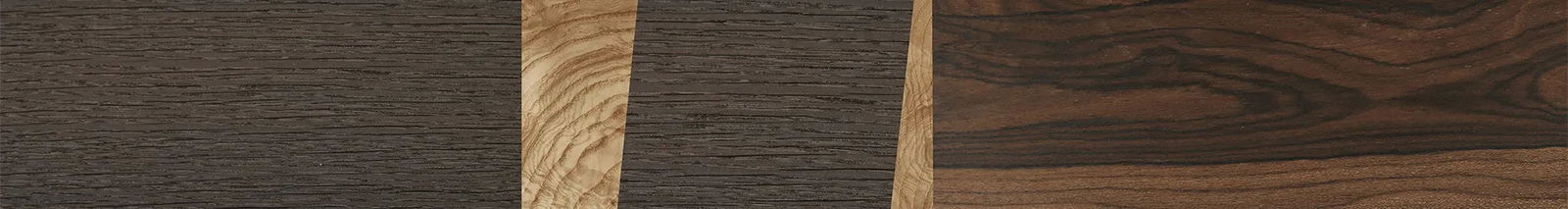 Fumed Oak,Olive Burl,Ziricote Dark Quartered: Wedge - The Maiden - Cat - 1116 - SIRIS wood optic