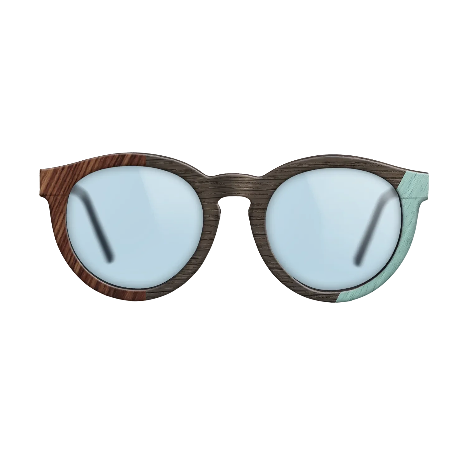 Fumed Oak,Poplar Dyed: Baby Blue,Olive Burl,Kingwood: Angle Cut - The Rebel - Round - 1224 - SIRIS wood optic