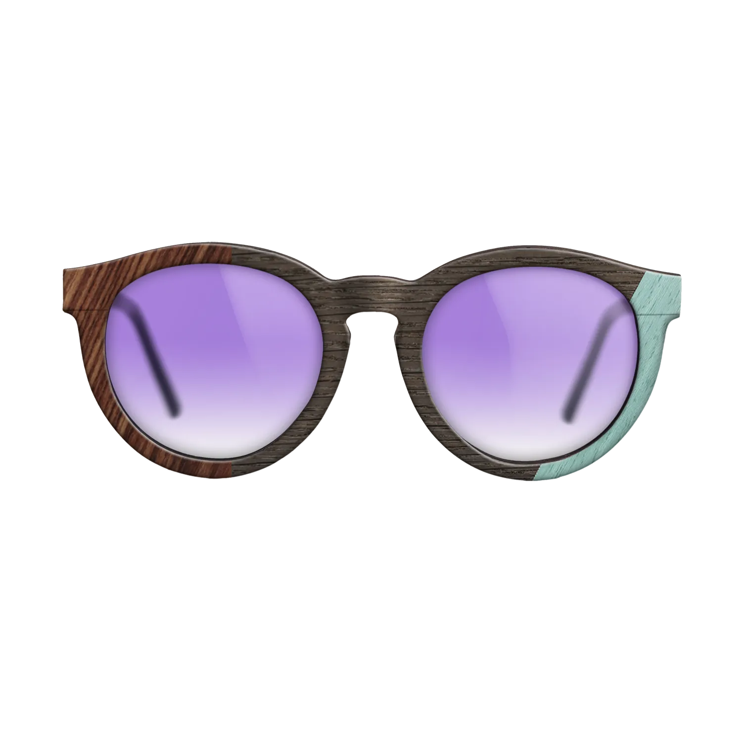 Fumed Oak,Poplar Dyed: Baby Blue,Olive Burl,Kingwood: Angle Cut - The Rebel - Round - 1224 - SIRIS wood optic