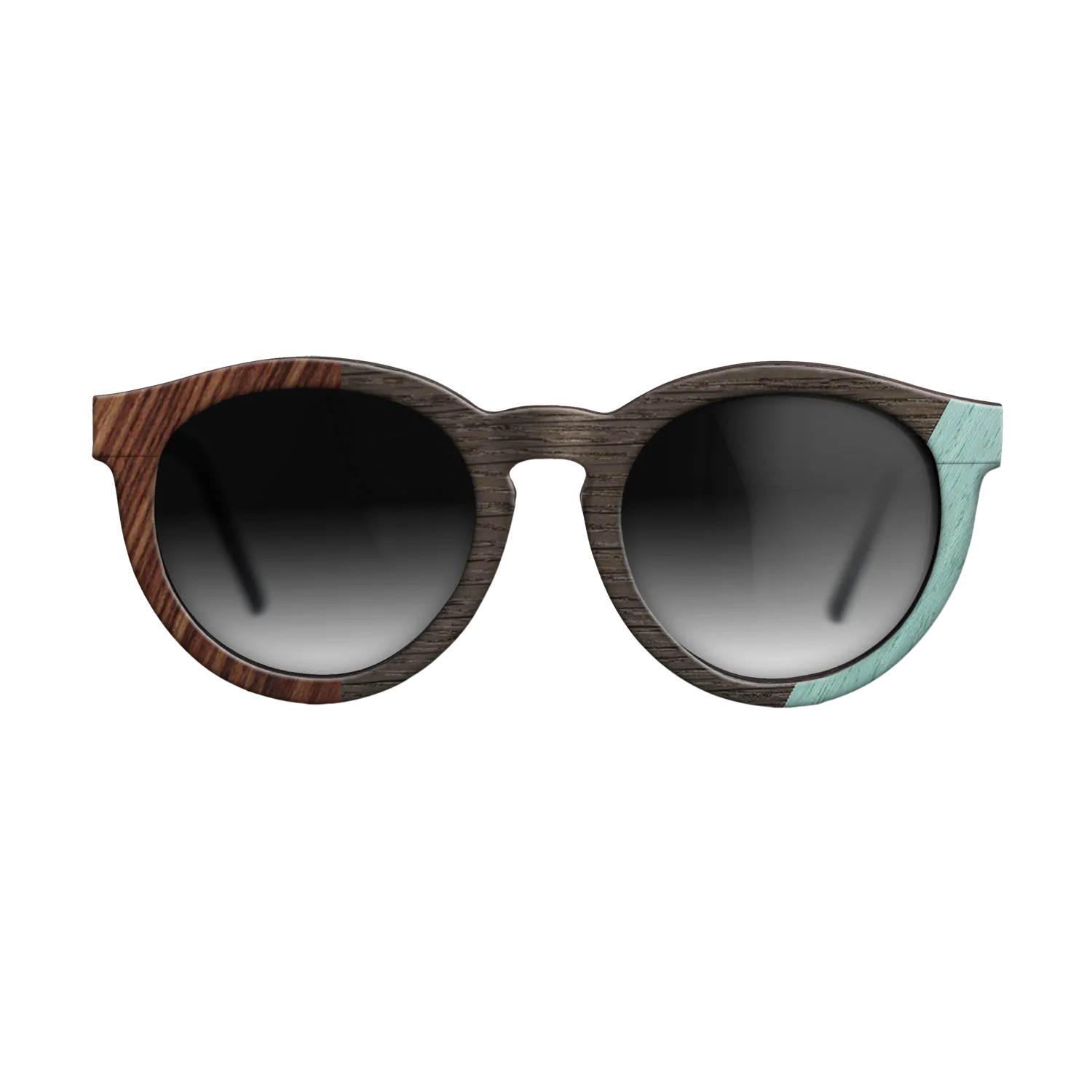 Fumed Oak,Poplar Dyed: Baby Blue,Olive Burl,Kingwood: Angle Cut - The Rebel - Round - 1224 - SIRIS wood optic