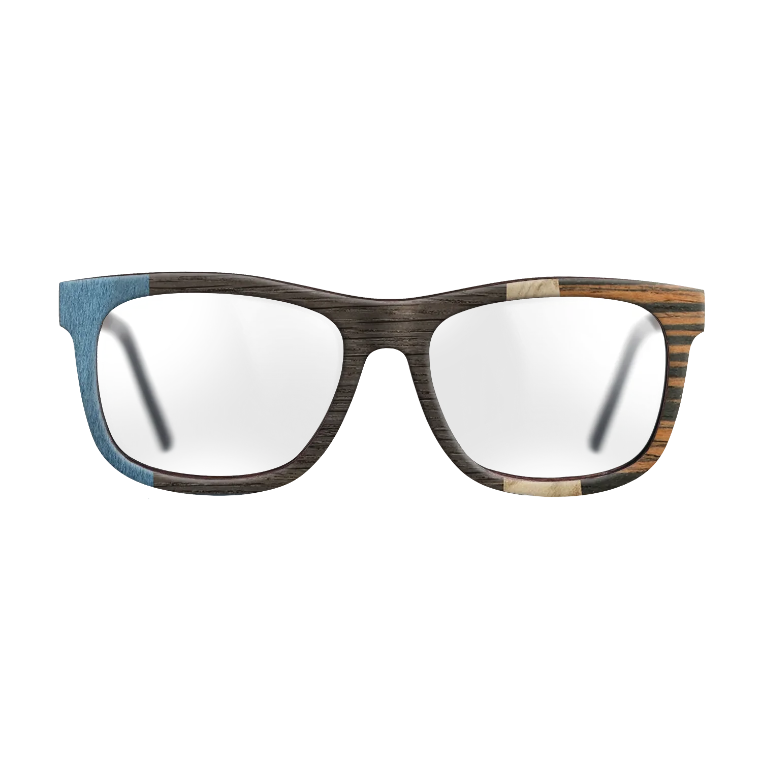 Fumed Oak,Poplar Dyed: Blue Denim,Olive Burl,Italian Ebony: Angle Cut - The Hero - Square - 1998 - SIRIS wood optic