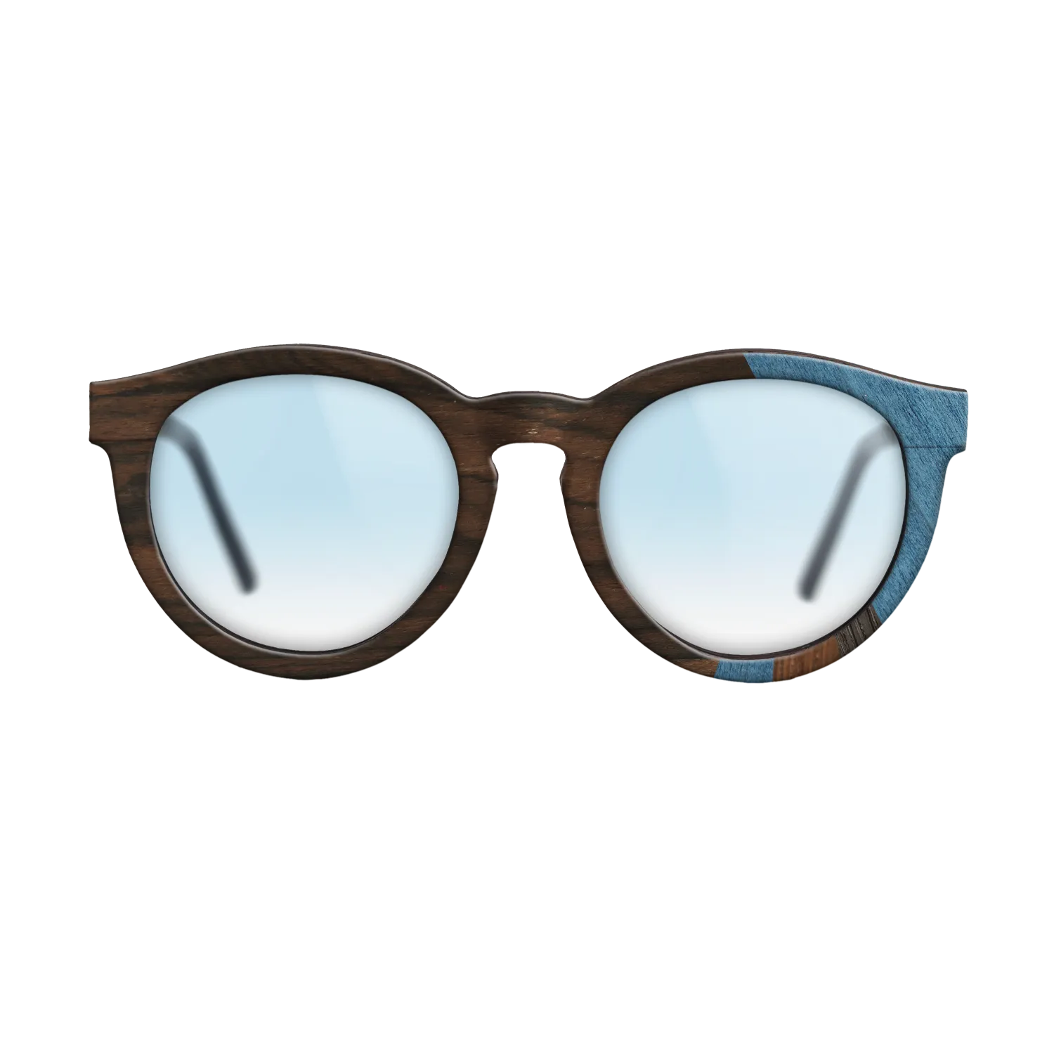 Fumed Oak,Poplar Dyed: Blue Denim,Ziricote Dark Quartered,Walnut Claro Light: Fractal - The Rebel - Round - SIRIS wood optic
