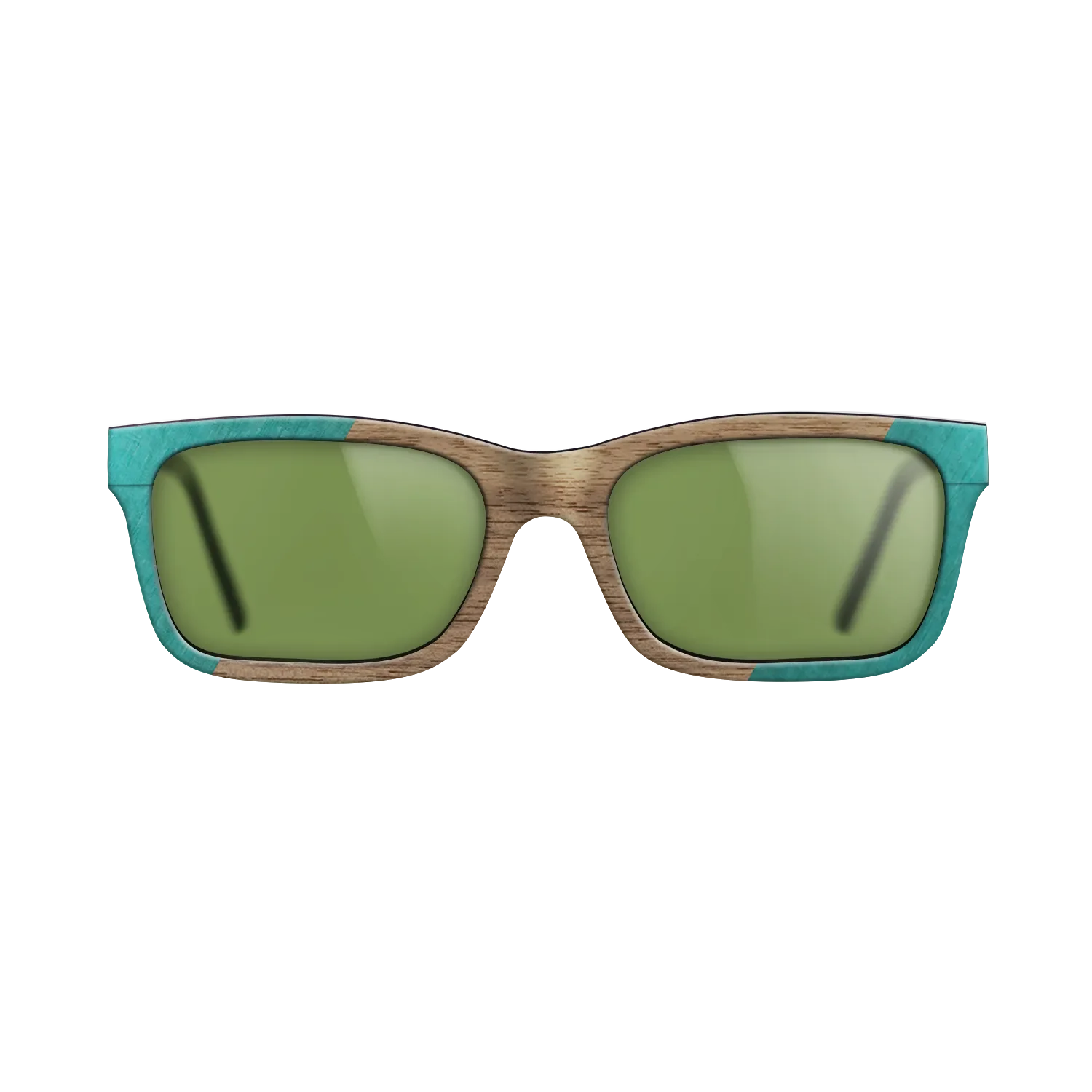 Fumed Oak,Poplar Dyed: Green,Walnut: Straight Grain: Angle Cut - The Sage - Rectangle - 1273 - SIRIS wood optic