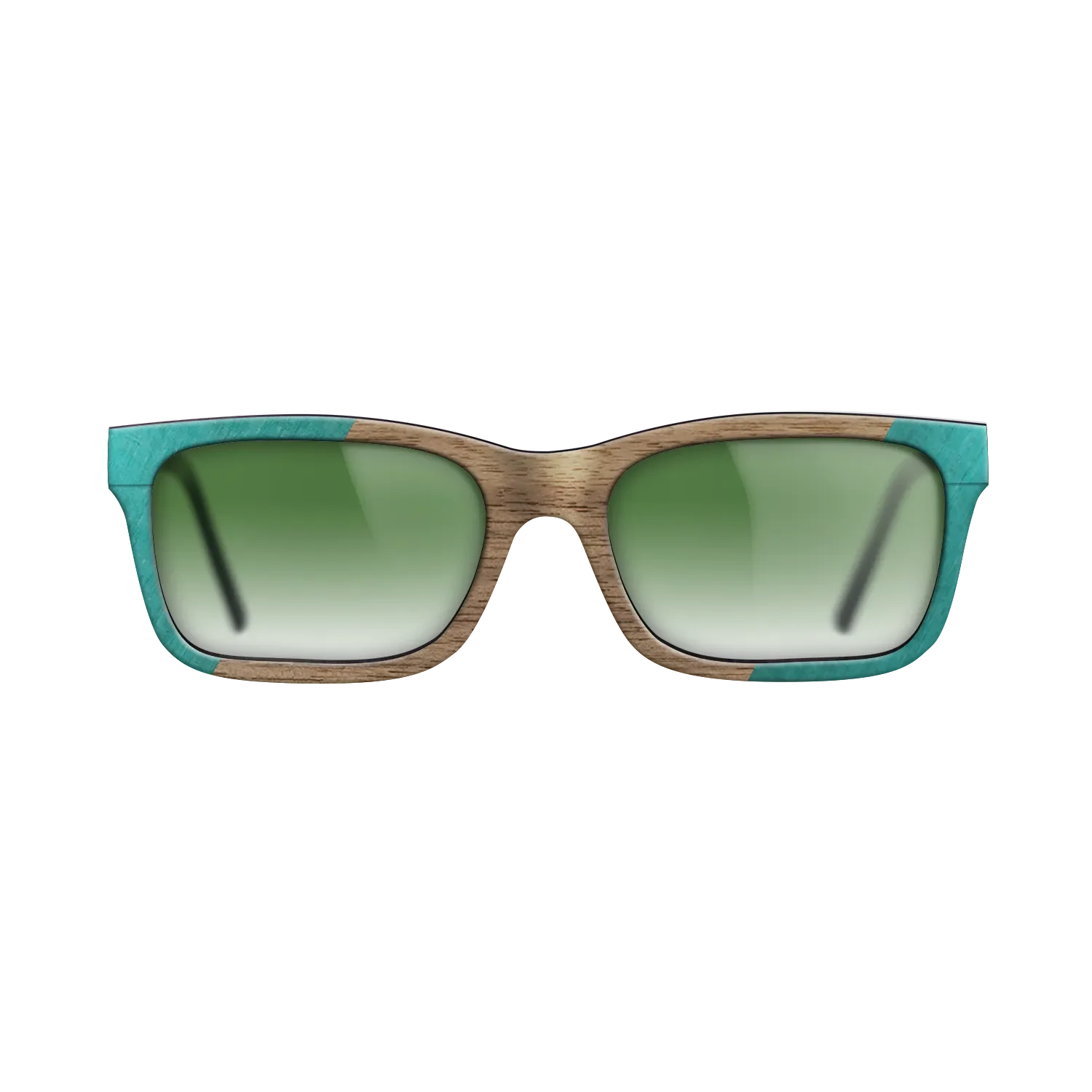 Fumed Oak,Poplar Dyed: Green,Walnut: Straight Grain: Angle Cut - The Sage - Rectangle - 1273 - SIRIS wood optic