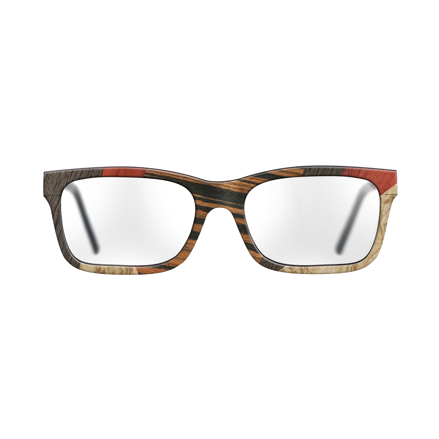 Fumed Oak,Poplar Dyed: Grey,Italian Ebony,Poplar Dyed: Red,Olive Burl: Mosaic - The Sage - Rectangle - 1014 - SIRIS wood optic