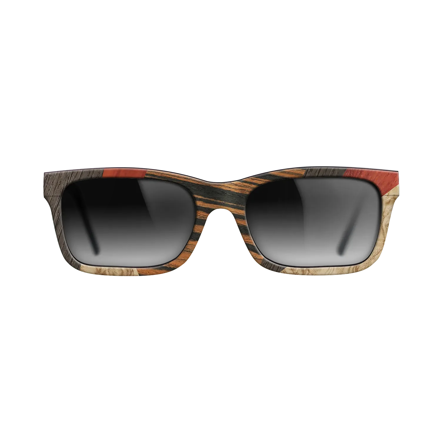 Fumed Oak,Poplar Dyed: Grey,Italian Ebony,Poplar Dyed: Red,Olive Burl: Mosaic - The Sage - Rectangle - 1014 - SIRIS wood optic