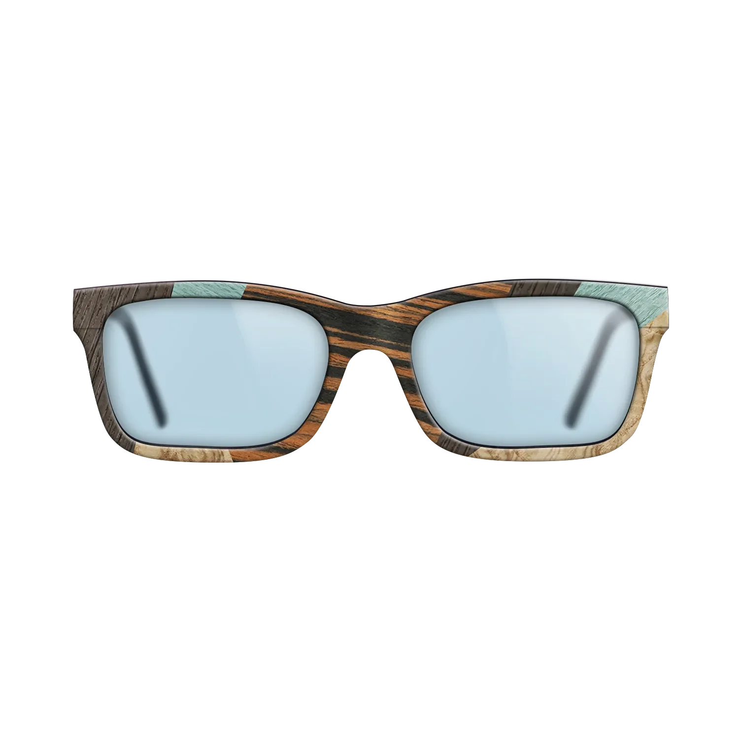 Fumed Oak,Poplar Dyed: Grey,Olive Burl,Italian Ebony,Poplar Dyed: Baby Blue: Mosaic - The Sage - Rectangle - 1686 - SIRIS wood optic