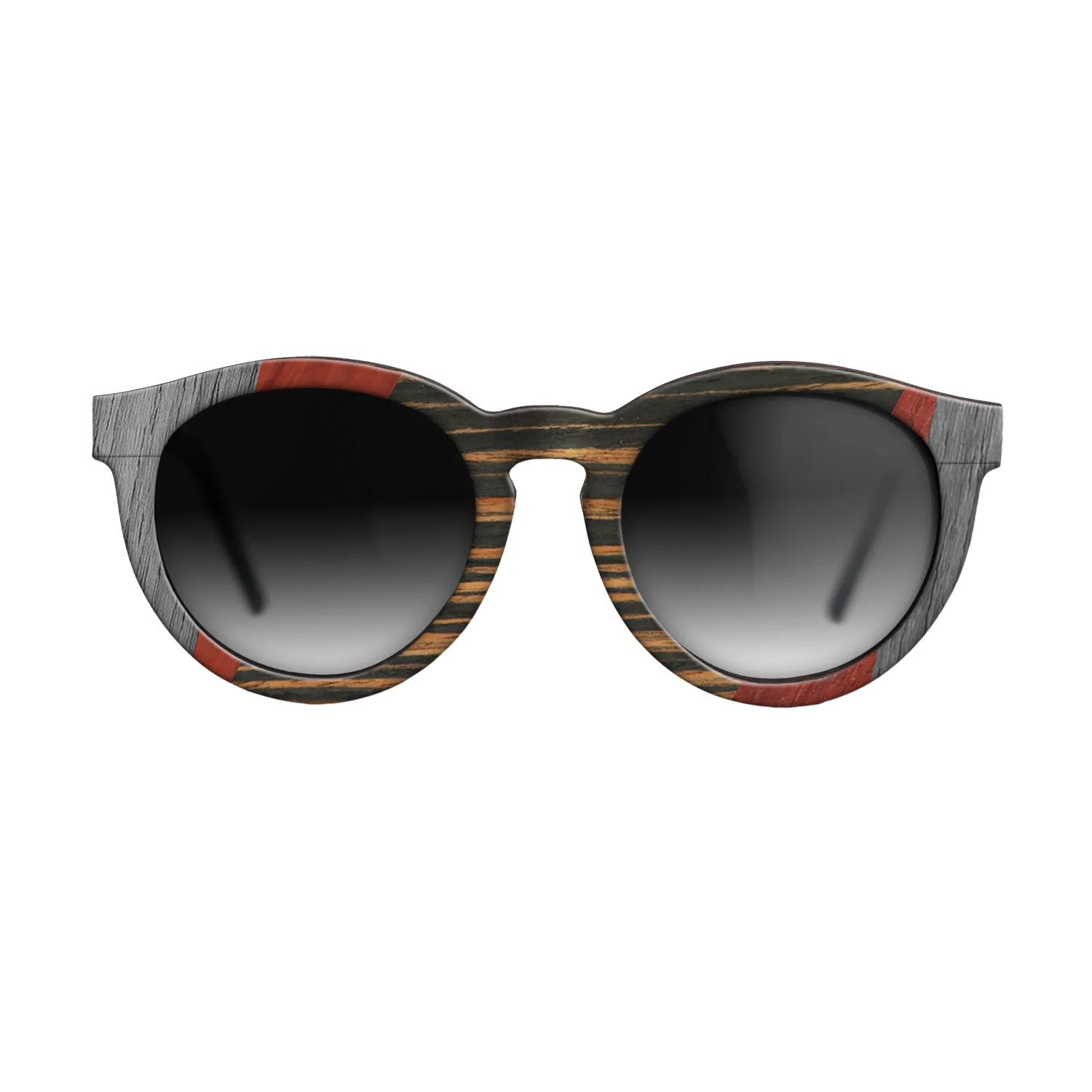 Fumed Oak,Poplar Dyed: Red,Poplar Dyed: Grey,Italian Ebony,Olive Burl: Mosaic - The Rebel - Round - 2056 - SIRIS wood optic