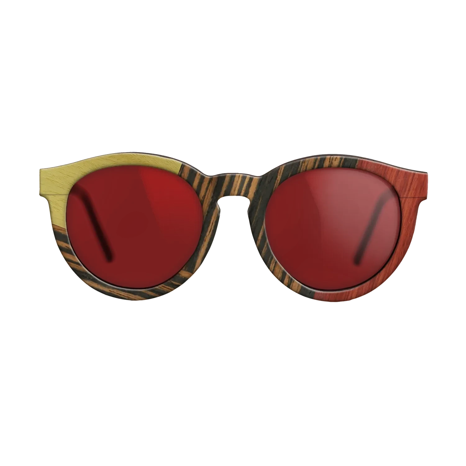 Fumed Oak,Poplar Dyed: Yellow,Poplar Dyed: Red,Italian Ebony: Geometric - The Rebel - Round - SIRIS wood optic