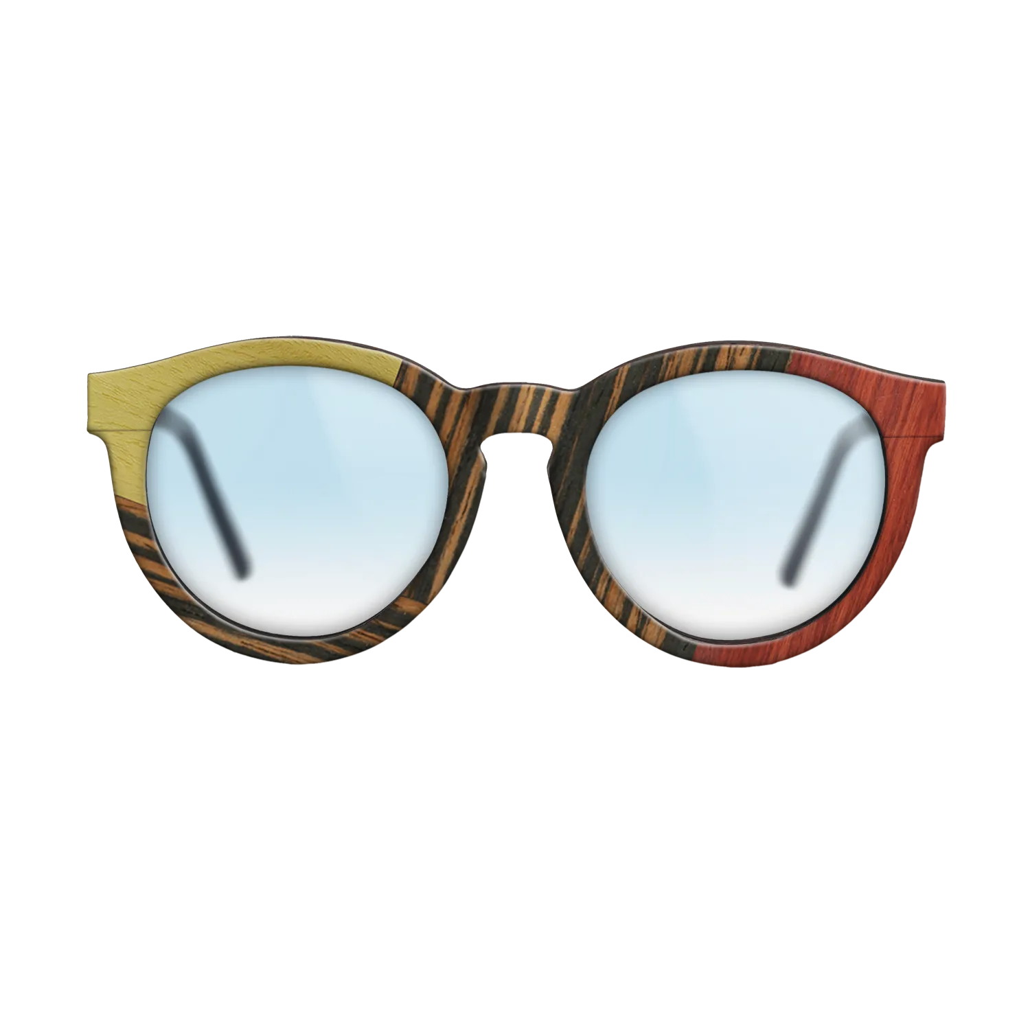 Fumed Oak,Poplar Dyed: Yellow,Poplar Dyed: Red,Italian Ebony: Geometric - The Rebel - Round - SIRIS wood optic