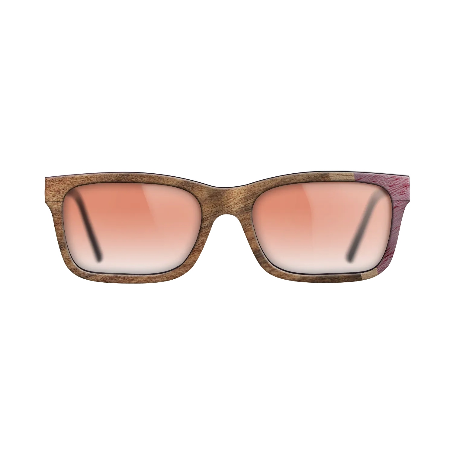 Fumed Oak,Purpleheart,Walnut: Straight Grain,Santos Rosewood Dark: Wedge - The Sage - Rectangle - 727 - SIRIS wood optic