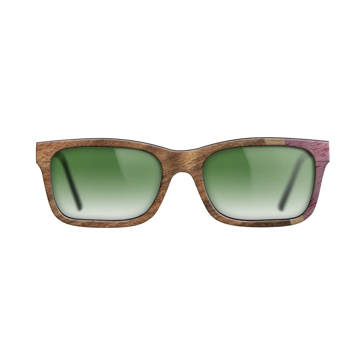 Fumed Oak,Purpleheart,Walnut: Straight Grain,Santos Rosewood Dark: Wedge - The Sage - Rectangle - 727 - SIRIS wood optic