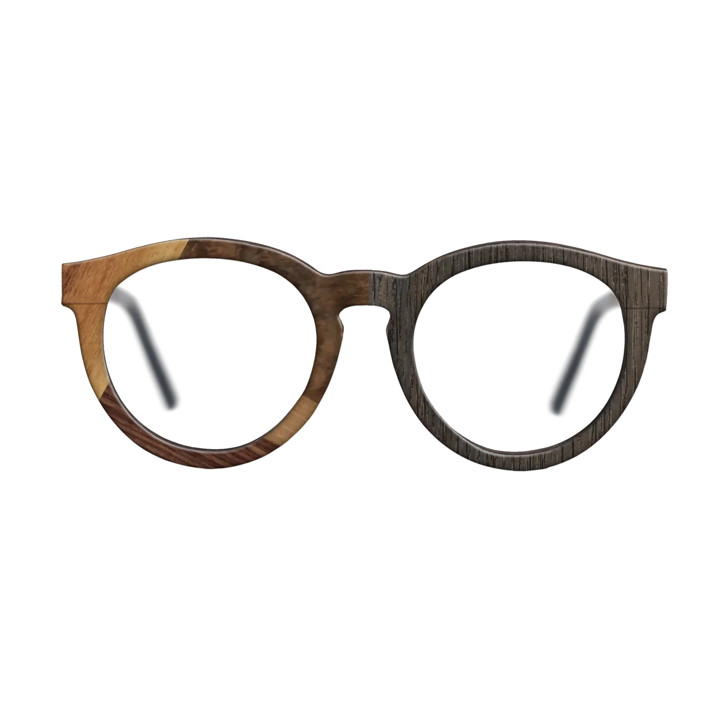 Fumed Oak,Walnut Burl,Rosewood Reconstituted: Cubic Cuts - The Rebel - Round - SIRIS wood optic