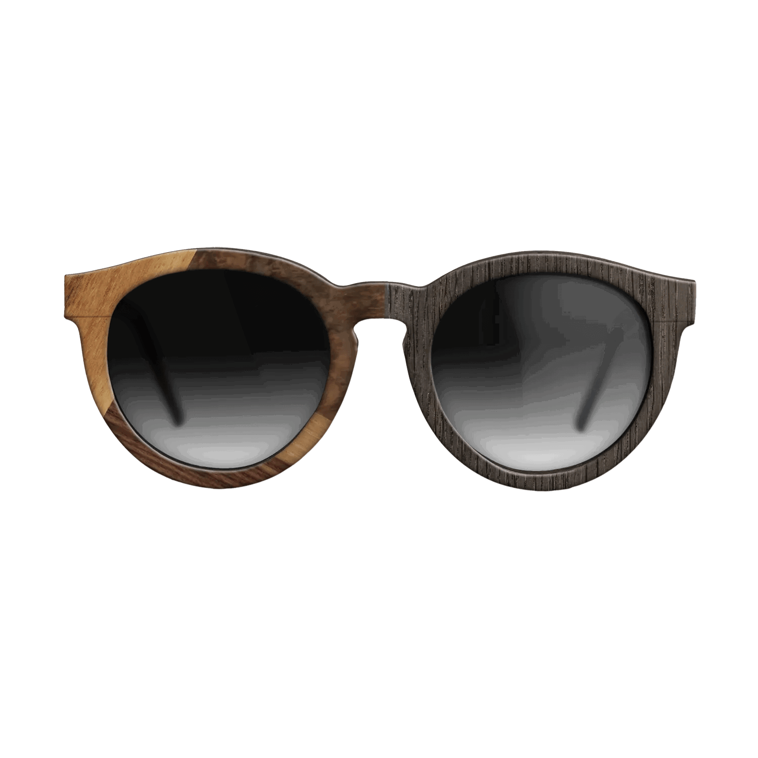 Fumed Oak,Walnut Burl,Rosewood Reconstituted: Cubic Cuts - The Rebel - Round - SIRIS wood optic