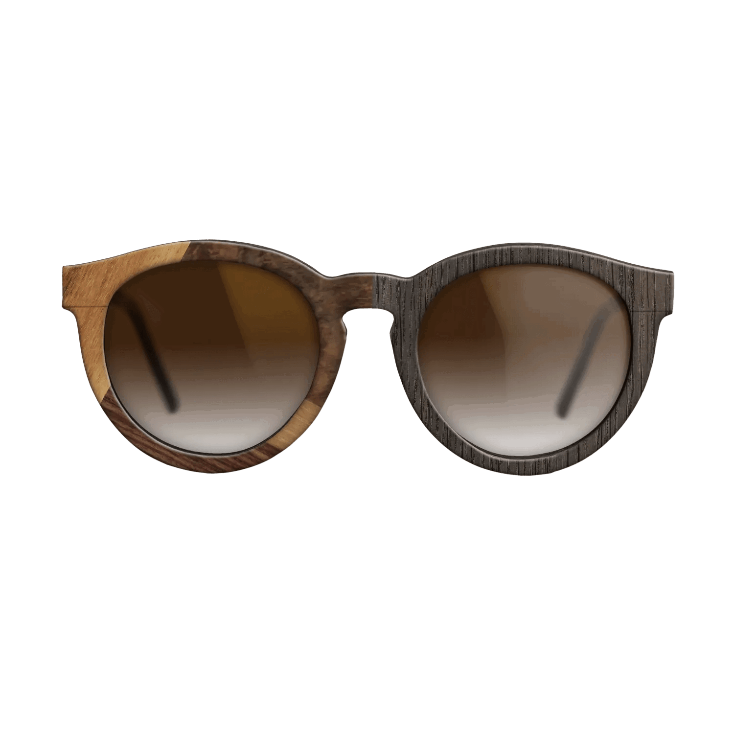 Fumed Oak,Walnut Burl,Rosewood Reconstituted: Cubic Cuts - The Rebel - Round - SIRIS wood optic