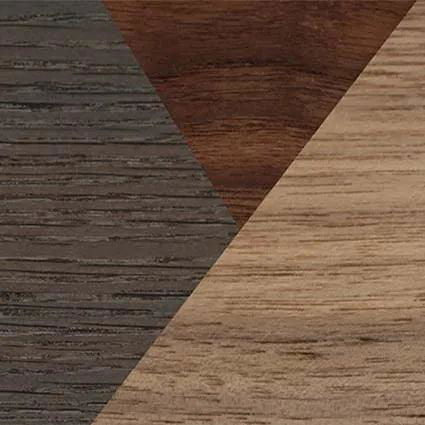 Fumed Oak,Walnut Claro Dark,Walnut: Straight Grain: Angle Cut - The Hero - Square - SIRIS wood optic