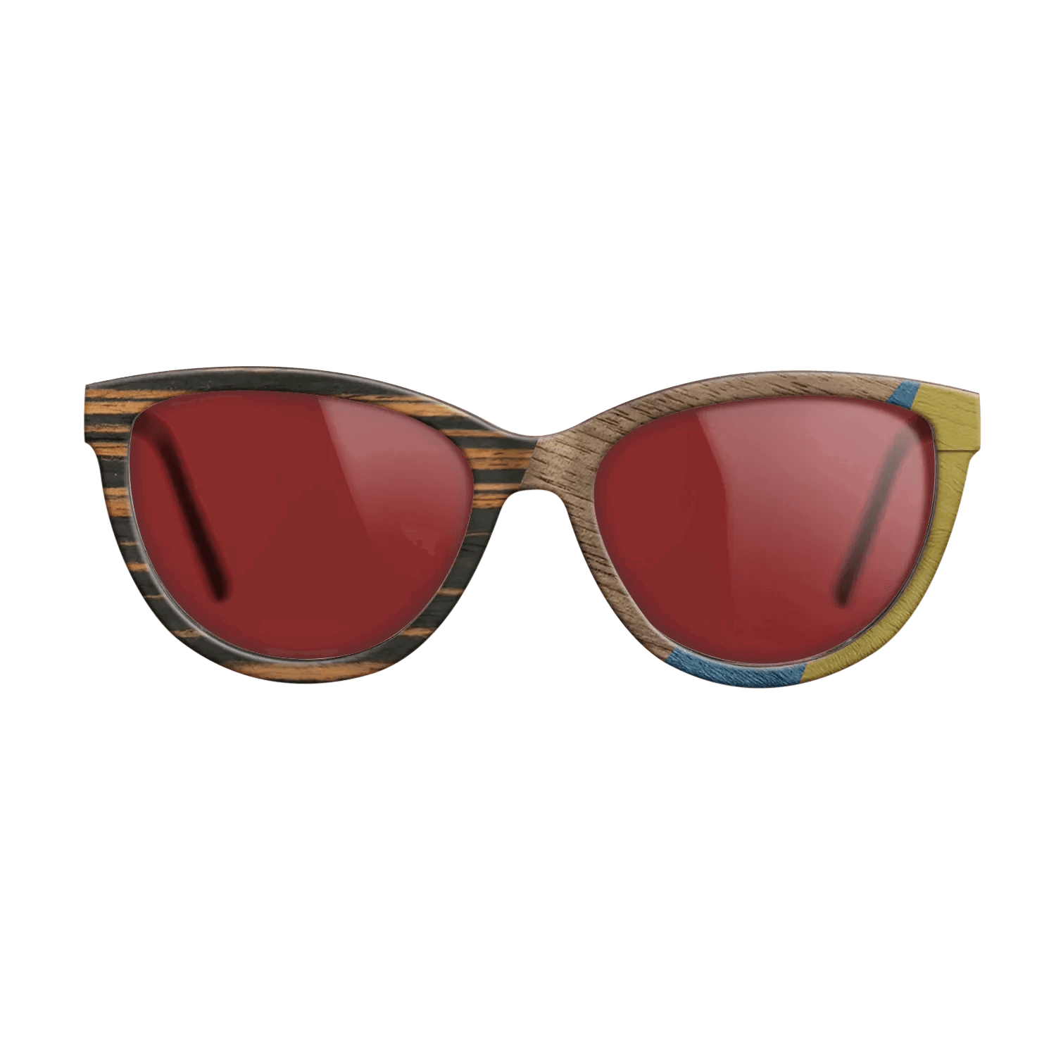 Fumed Oak,Walnut: Straight Grain,Italian Ebony,Poplar Dyed: Yellow,Poplar Dyed: Blue Denim: Angle Cut - The Maiden - Cat - SIRIS wood optic