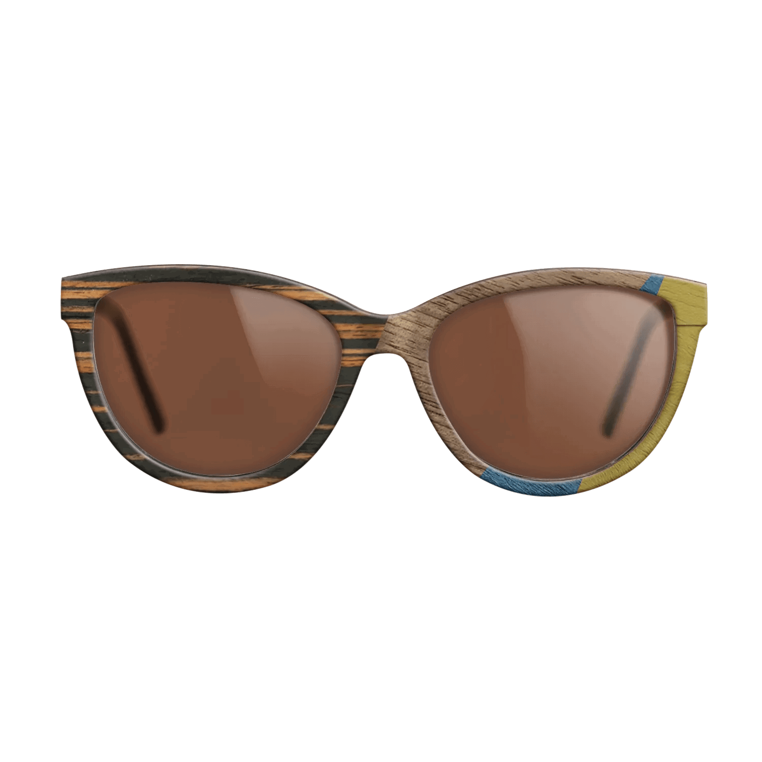Fumed Oak,Walnut: Straight Grain,Italian Ebony,Poplar Dyed: Yellow,Poplar Dyed: Blue Denim: Angle Cut - The Maiden - Cat - SIRIS wood optic