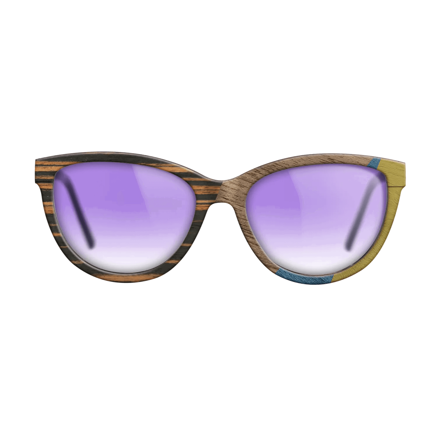 Fumed Oak,Walnut: Straight Grain,Italian Ebony,Poplar Dyed: Yellow,Poplar Dyed: Blue Denim: Angle Cut - The Maiden - Cat - SIRIS wood optic