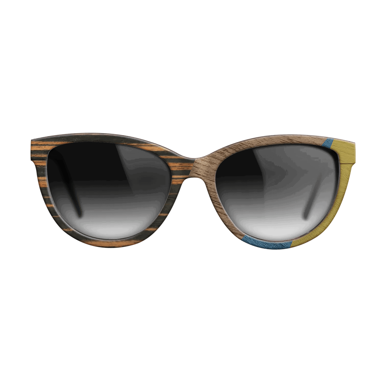 Fumed Oak,Walnut: Straight Grain,Italian Ebony,Poplar Dyed: Yellow,Poplar Dyed: Blue Denim: Angle Cut - The Maiden - Cat - SIRIS wood optic