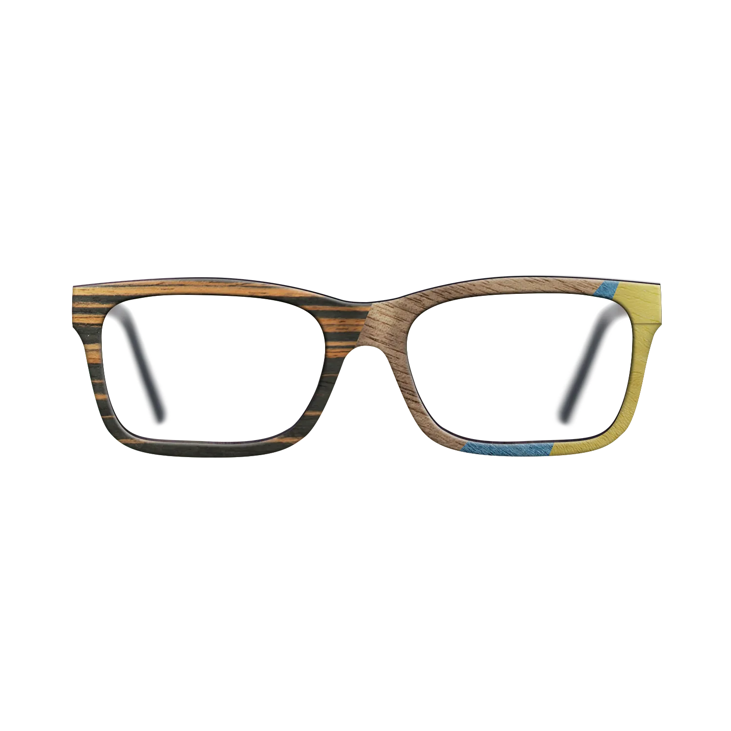 Fumed Oak,Walnut: Straight Grain,Italian Ebony,Poplar Dyed: Yellow,Poplar Dyed: Blue Denim: Angle Cut - The Sage - Rectangle - SIRIS wood optic