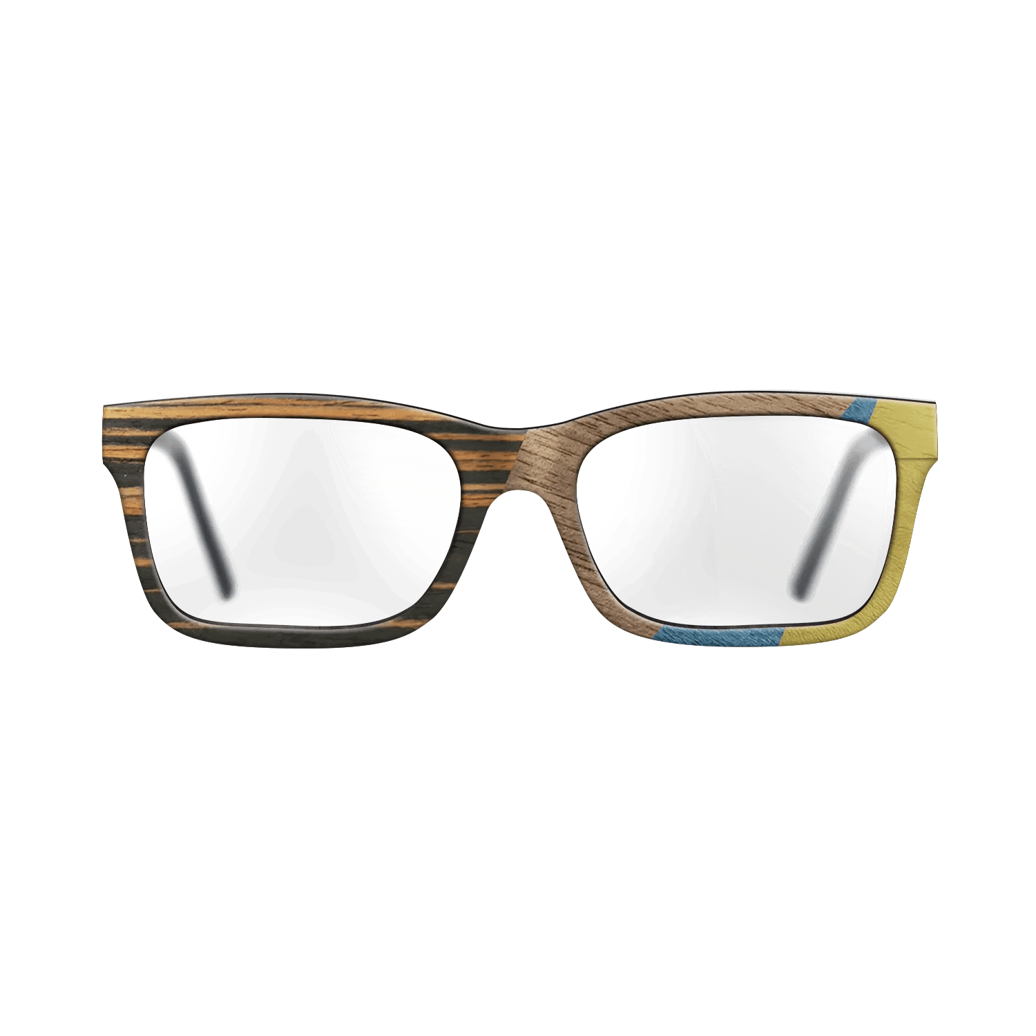 Fumed Oak,Walnut: Straight Grain,Italian Ebony,Poplar Dyed: Yellow,Poplar Dyed: Blue Denim: Angle Cut - The Sage - Rectangle - SIRIS wood optic