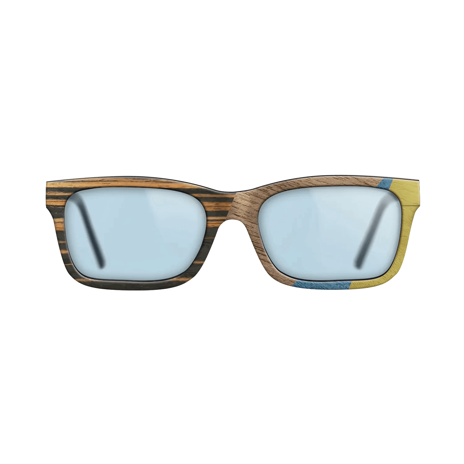 Fumed Oak,Walnut: Straight Grain,Italian Ebony,Poplar Dyed: Yellow,Poplar Dyed: Blue Denim: Angle Cut - The Sage - Rectangle - SIRIS wood optic