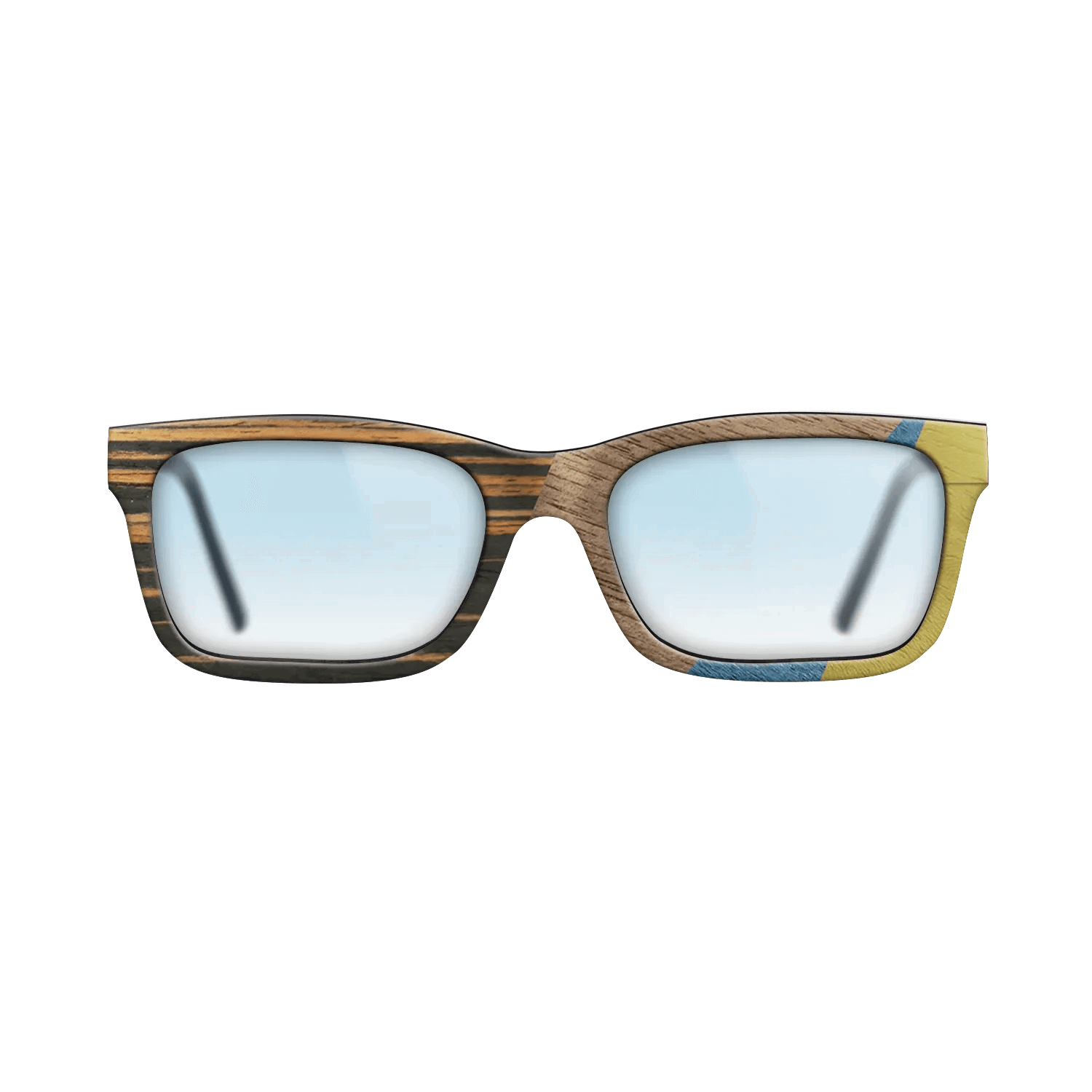 Fumed Oak,Walnut: Straight Grain,Italian Ebony,Poplar Dyed: Yellow,Poplar Dyed: Blue Denim: Angle Cut - The Sage - Rectangle - SIRIS wood optic