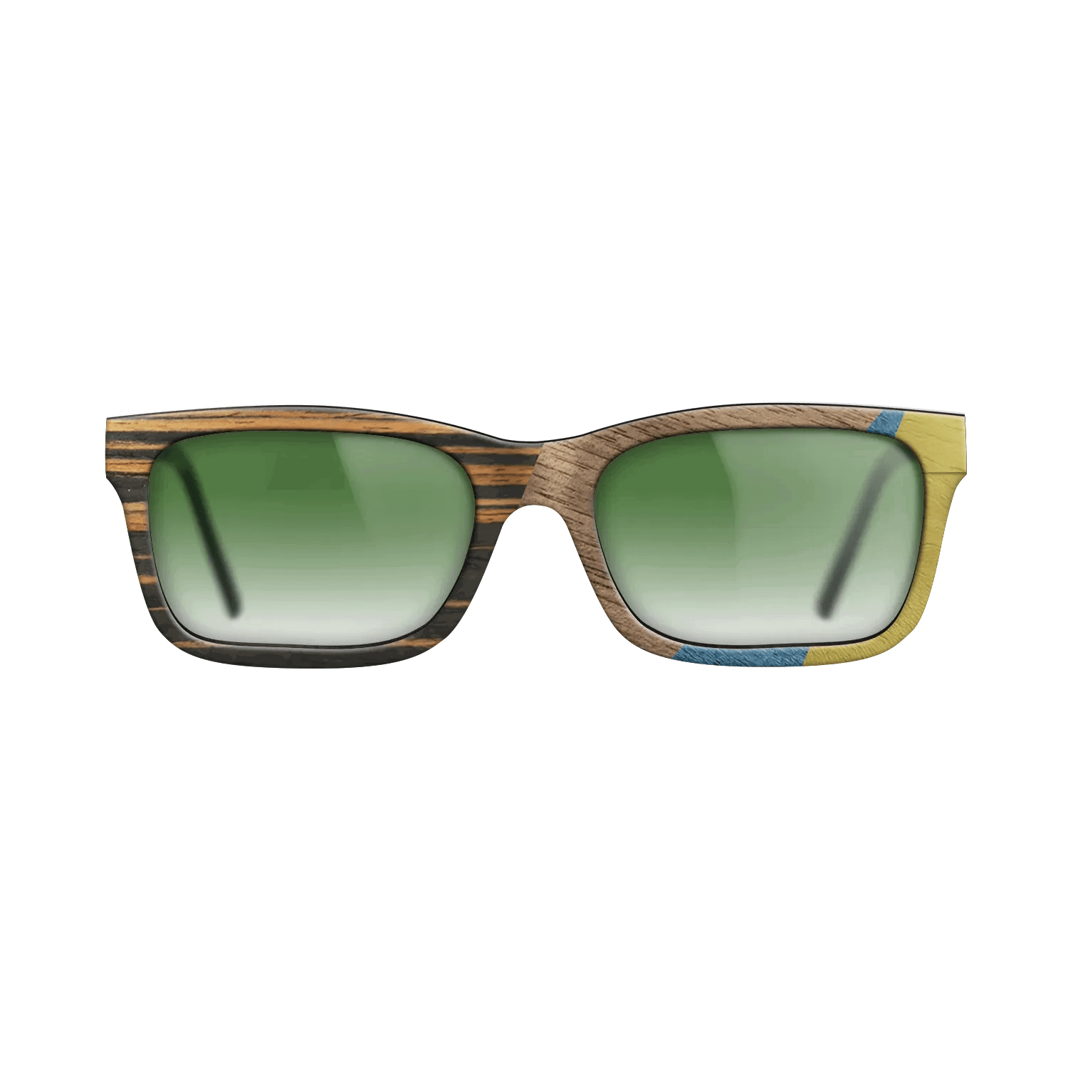 Fumed Oak,Walnut: Straight Grain,Italian Ebony,Poplar Dyed: Yellow,Poplar Dyed: Blue Denim: Angle Cut - The Sage - Rectangle - SIRIS wood optic