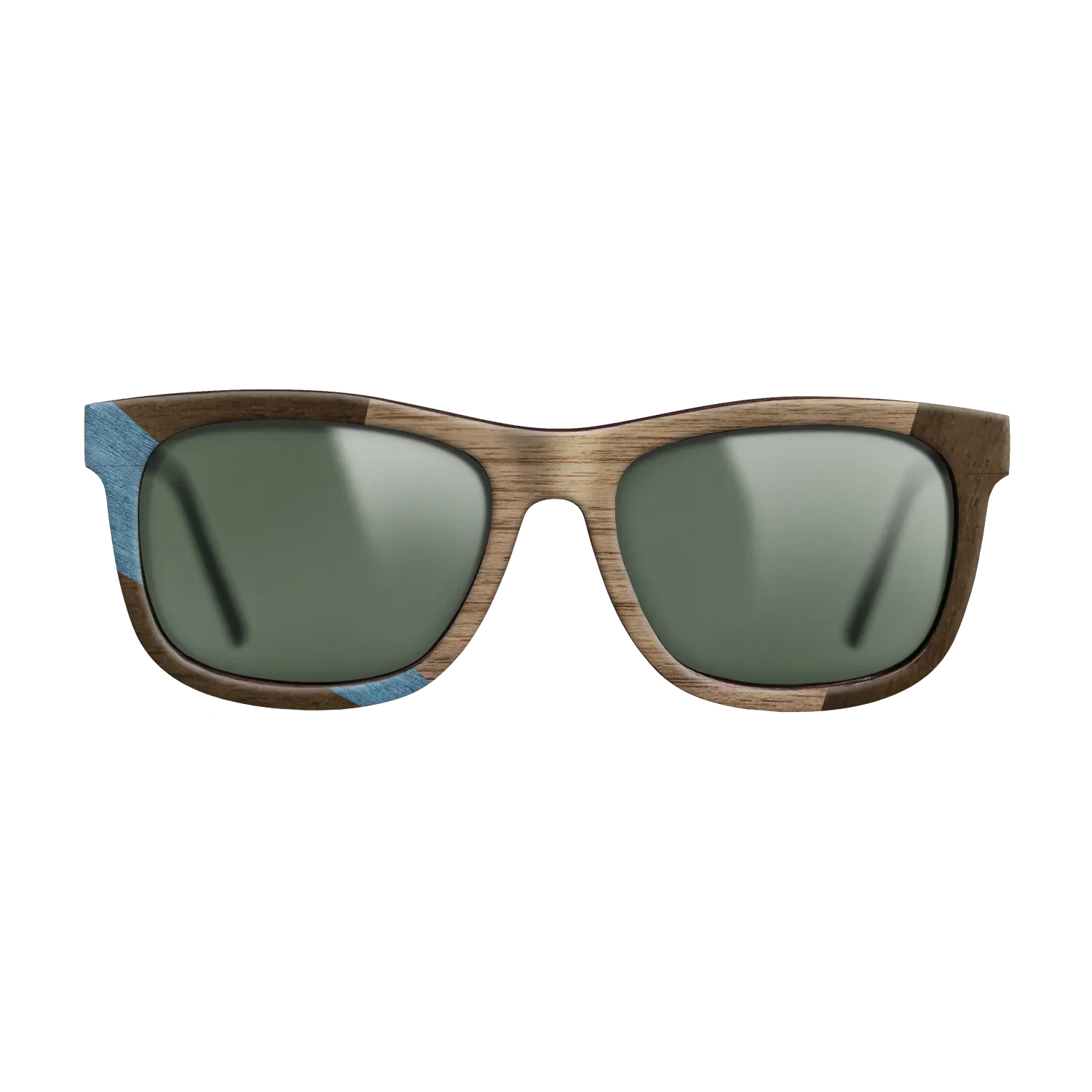 Fumed Oak,Walnut: Straight Grain,Poplar Dyed: Blue Denim,Ziricote Dark Quartered: Wedge - The Hero - Square - 1976 - SIRIS wood optic