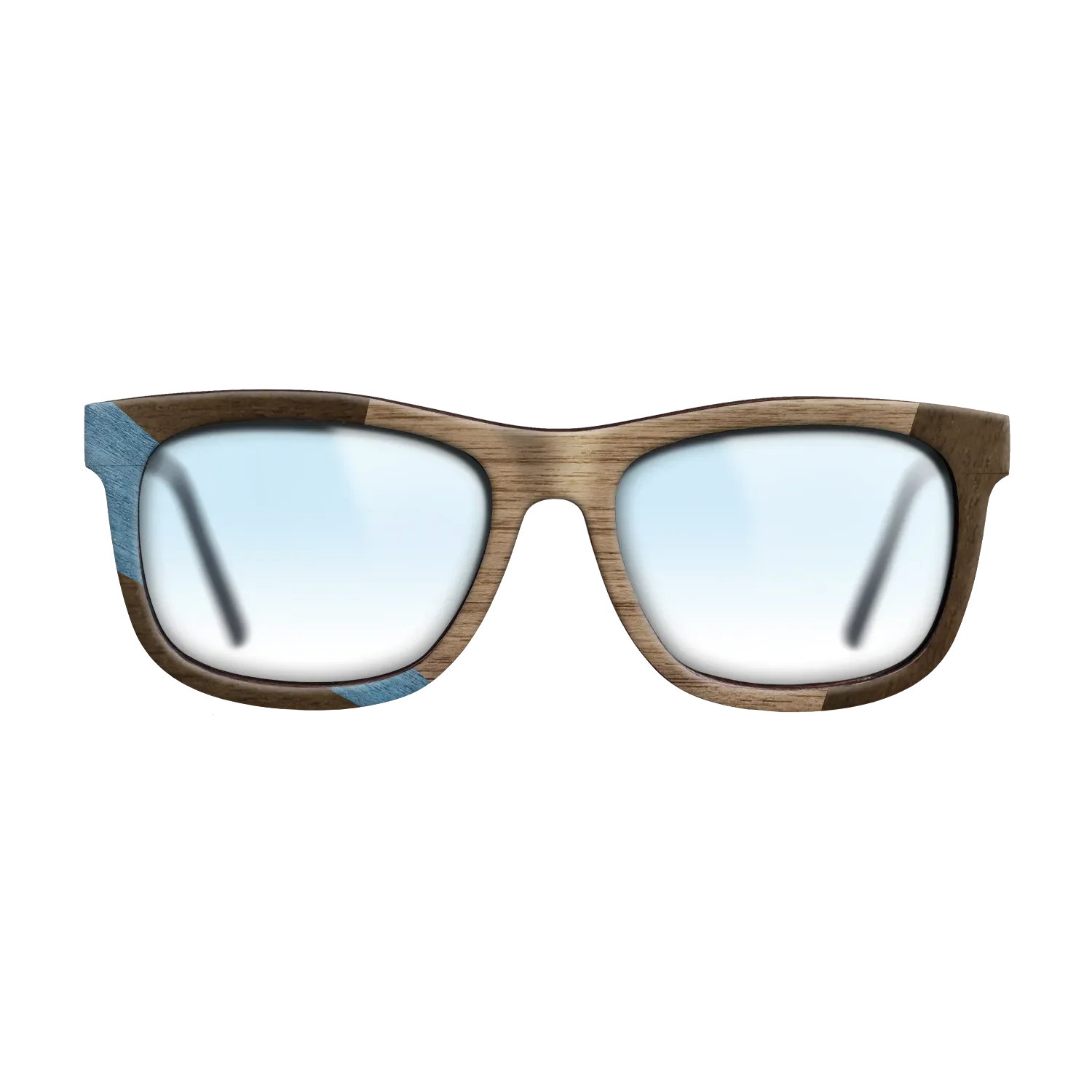 Fumed Oak,Walnut: Straight Grain,Poplar Dyed: Blue Denim,Ziricote Dark Quartered: Wedge - The Hero - Square - 1976 - SIRIS wood optic
