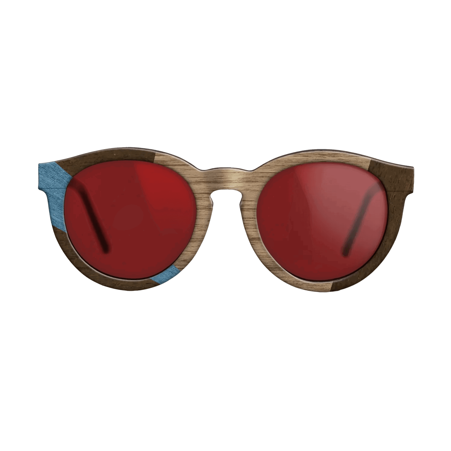 Fumed Oak,Walnut: Straight Grain,Poplar Dyed: Blue Denim,Ziricote Dark Quartered: Wedge - The Rebel - Round - 1976 - SIRIS wood optic