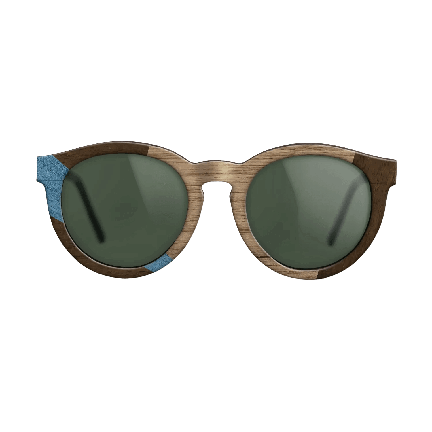 Fumed Oak,Walnut: Straight Grain,Poplar Dyed: Blue Denim,Ziricote Dark Quartered: Wedge - The Rebel - Round - 1976 - SIRIS wood optic