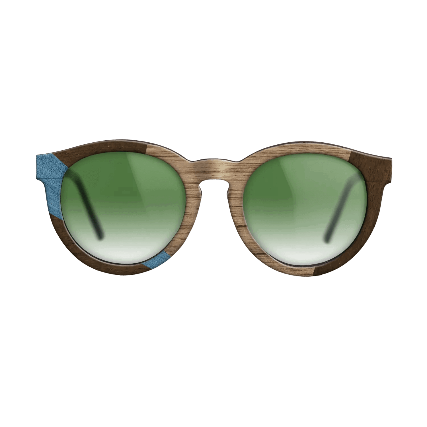Fumed Oak,Walnut: Straight Grain,Poplar Dyed: Blue Denim,Ziricote Dark Quartered: Wedge - The Rebel - Round - 1976 - SIRIS wood optic