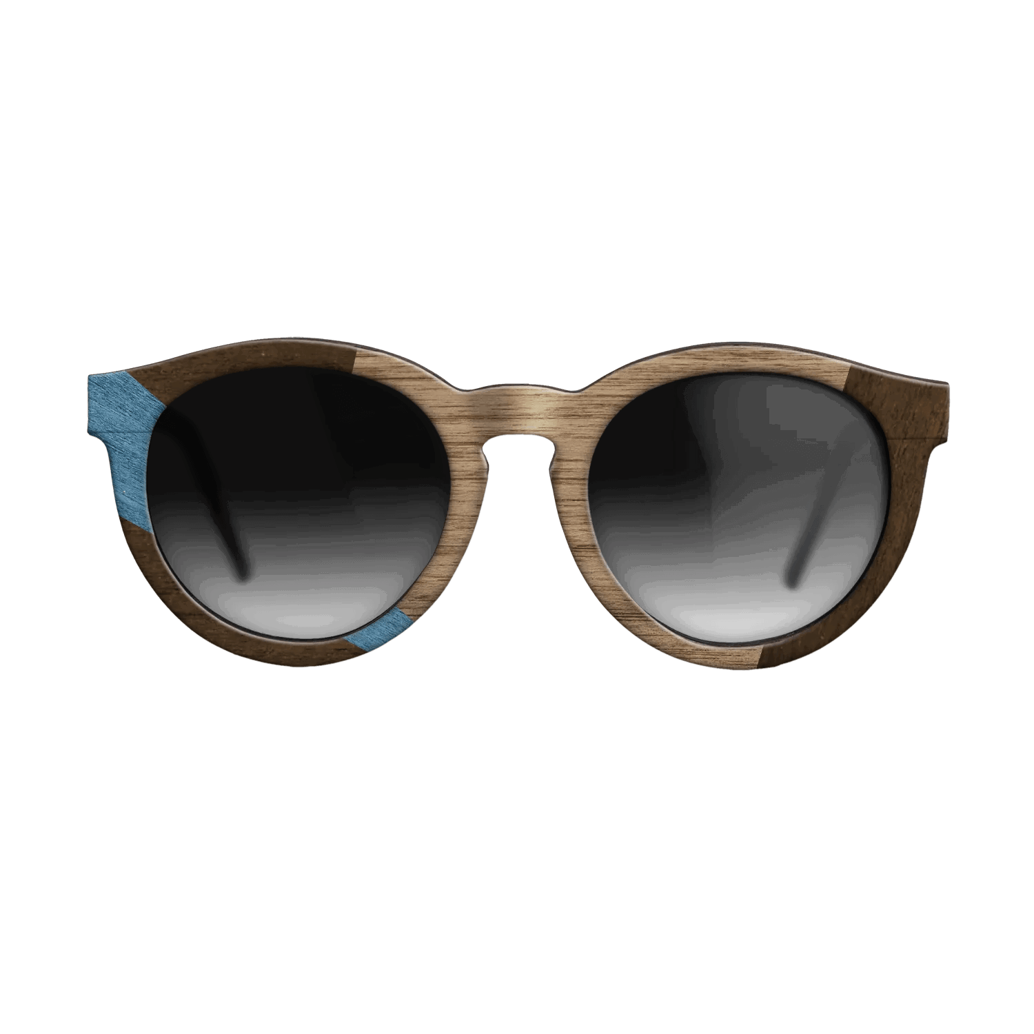 Fumed Oak,Walnut: Straight Grain,Poplar Dyed: Blue Denim,Ziricote Dark Quartered: Wedge - The Rebel - Round - 1976 - SIRIS wood optic