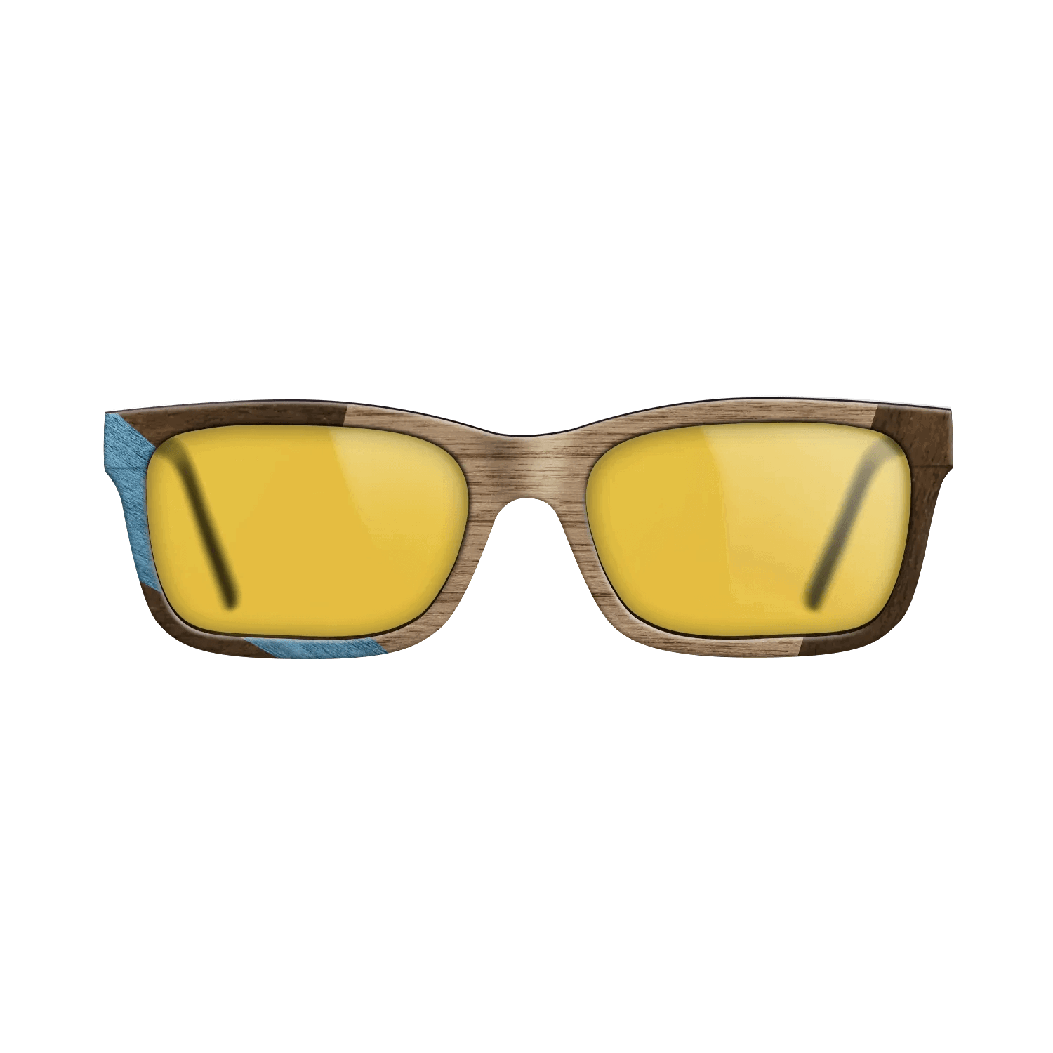 Fumed Oak,Walnut: Straight Grain,Poplar Dyed: Blue Denim,Ziricote Dark Quartered: Wedge - The Sage - Rectangle - 1976 - SIRIS wood optic