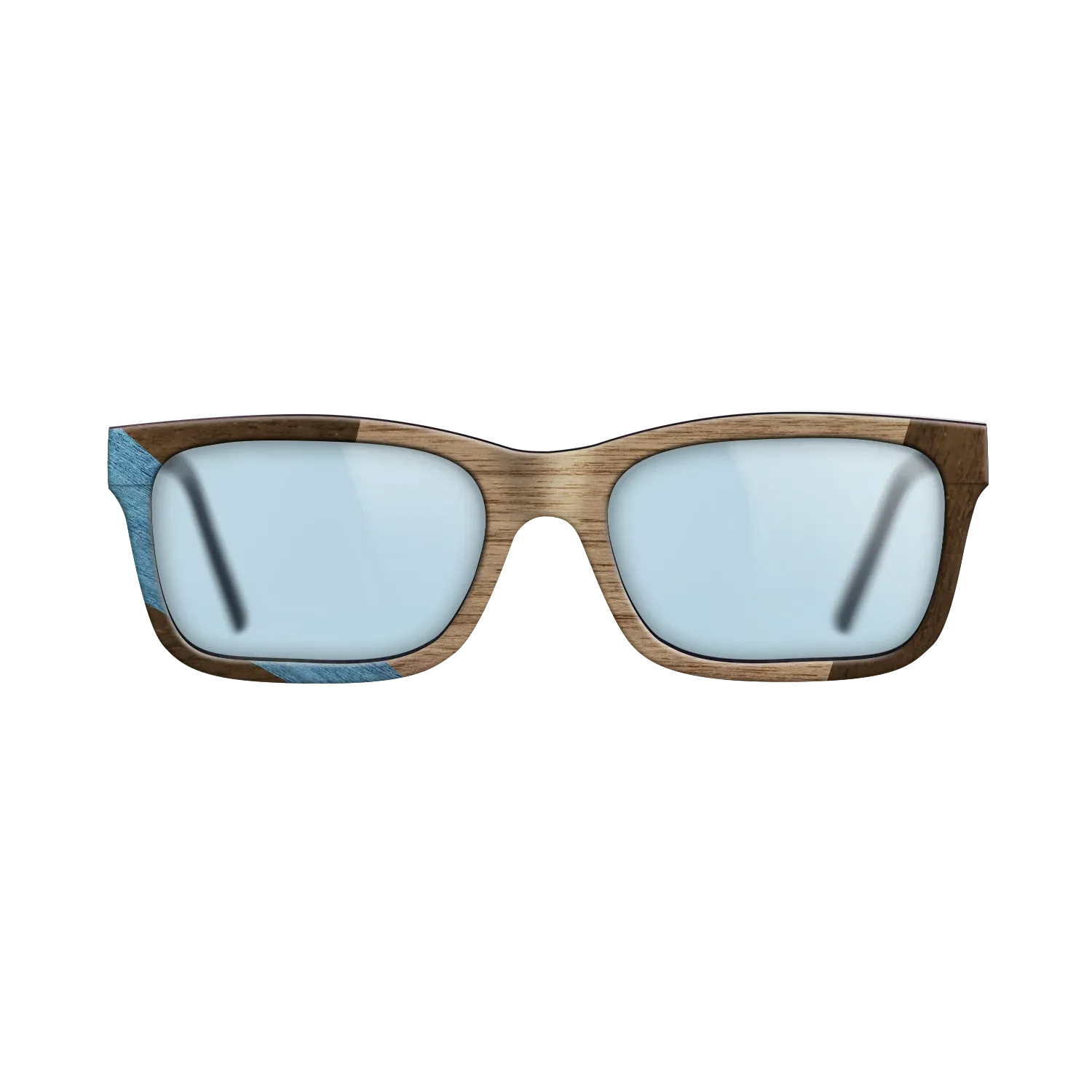 Fumed Oak,Walnut: Straight Grain,Poplar Dyed: Blue Denim,Ziricote Dark Quartered: Wedge - The Sage - Rectangle - 1976 - SIRIS wood optic