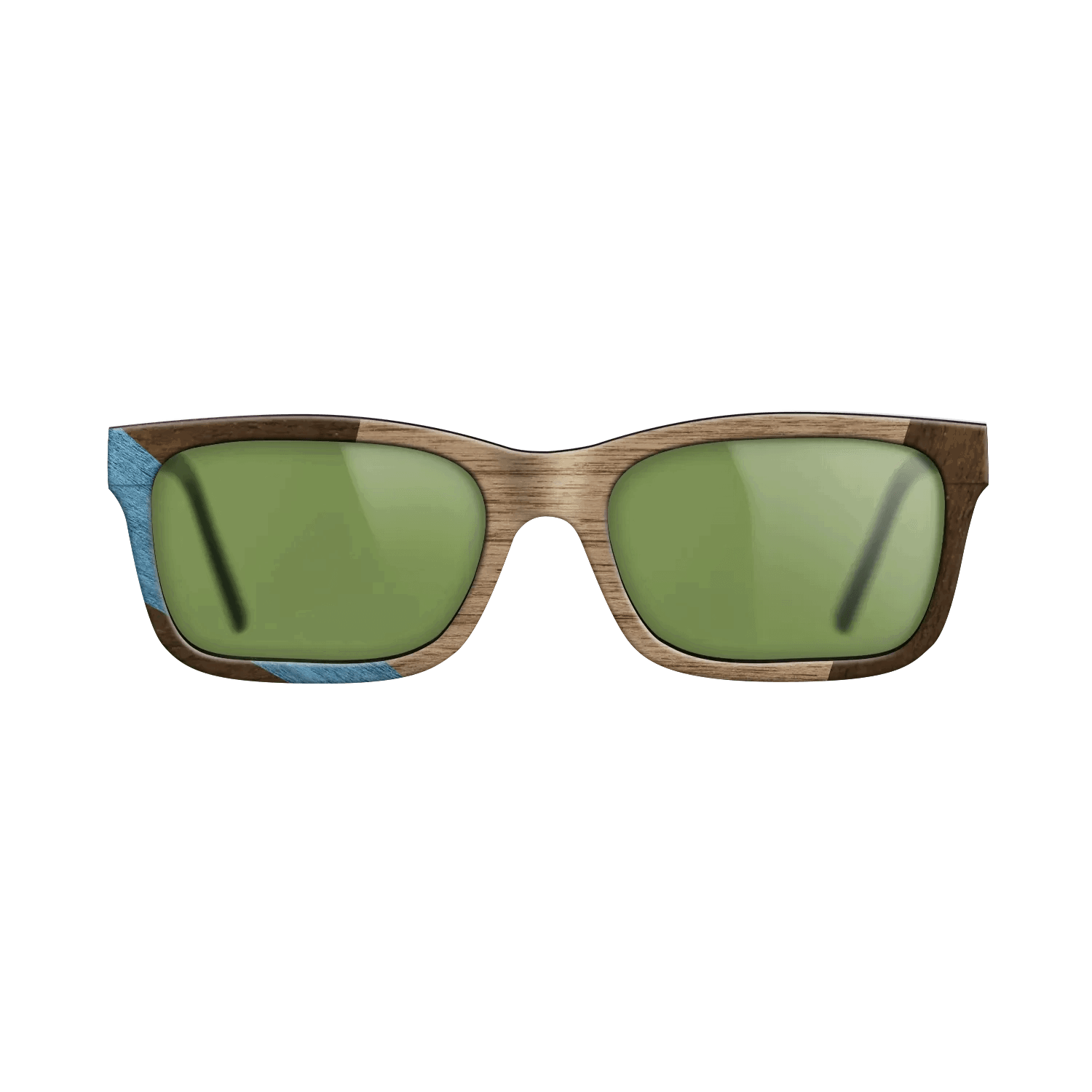 Fumed Oak,Walnut: Straight Grain,Poplar Dyed: Blue Denim,Ziricote Dark Quartered: Wedge - The Sage - Rectangle - 1976 - SIRIS wood optic