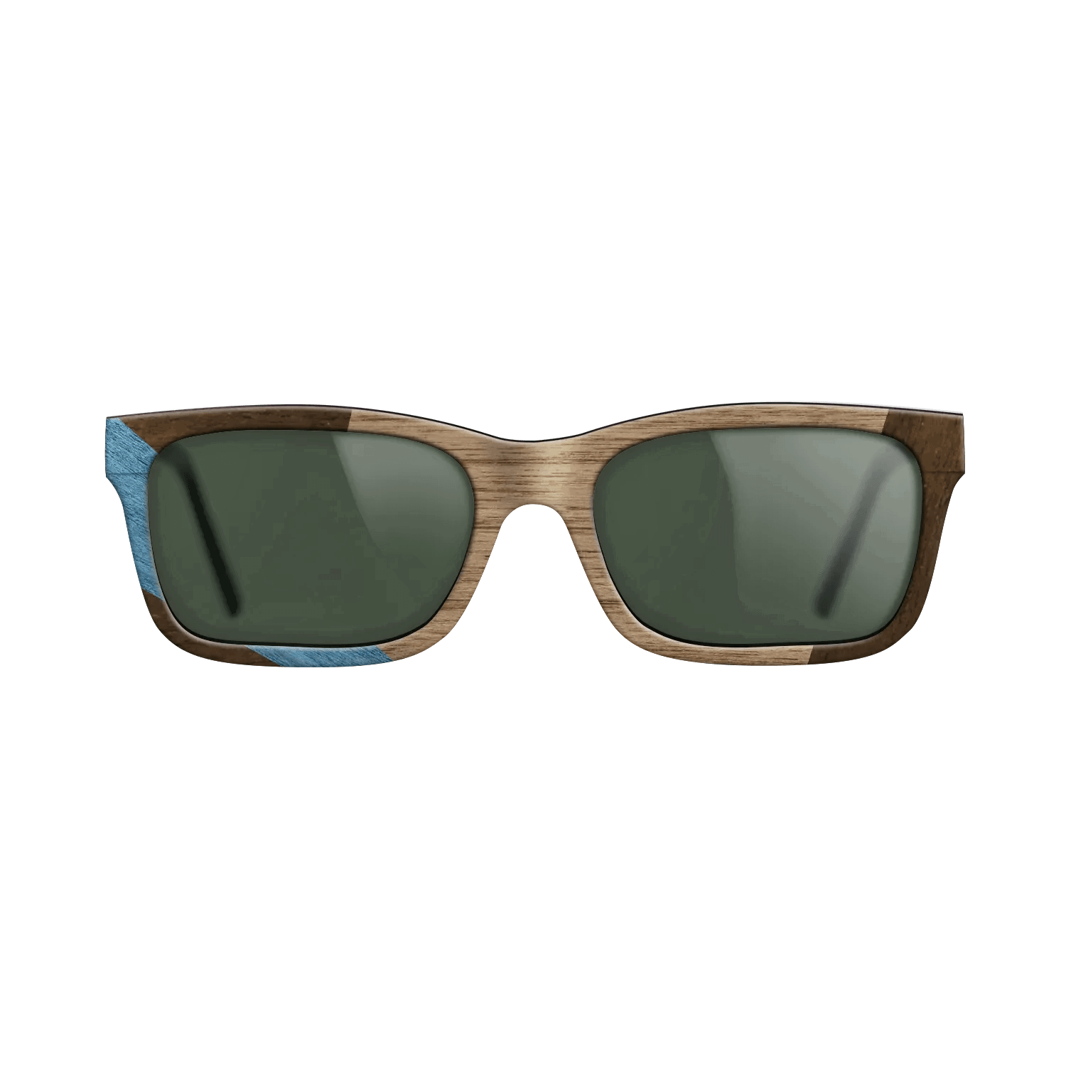 Fumed Oak,Walnut: Straight Grain,Poplar Dyed: Blue Denim,Ziricote Dark Quartered: Wedge - The Sage - Rectangle - 1976 - SIRIS wood optic