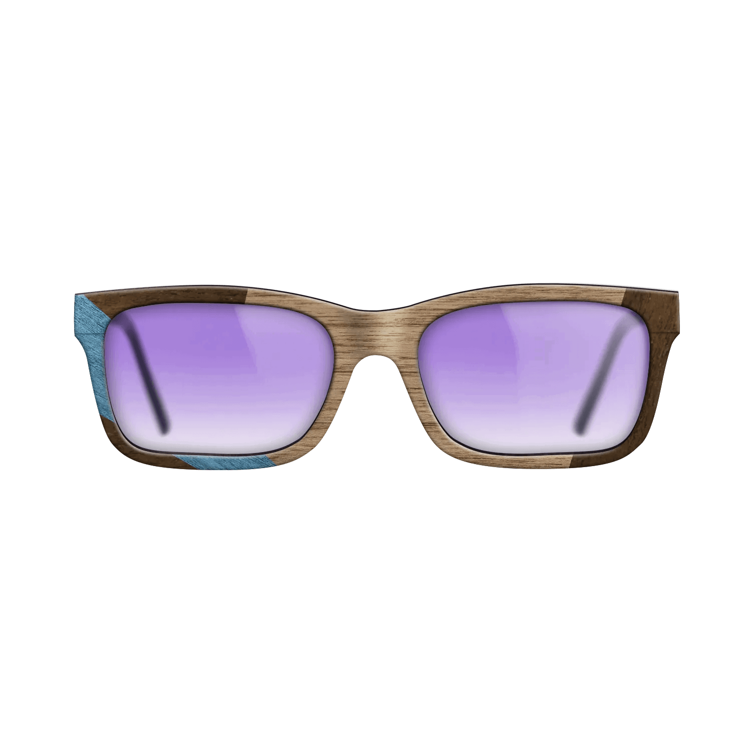 Fumed Oak,Walnut: Straight Grain,Poplar Dyed: Blue Denim,Ziricote Dark Quartered: Wedge - The Sage - Rectangle - 1976 - SIRIS wood optic