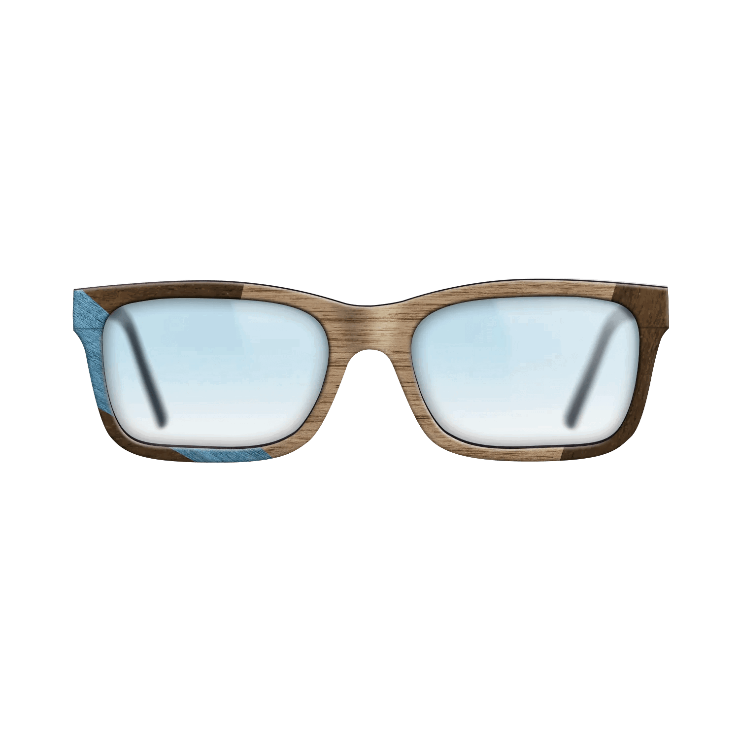 Fumed Oak,Walnut: Straight Grain,Poplar Dyed: Blue Denim,Ziricote Dark Quartered: Wedge - The Sage - Rectangle - 1976 - SIRIS wood optic
