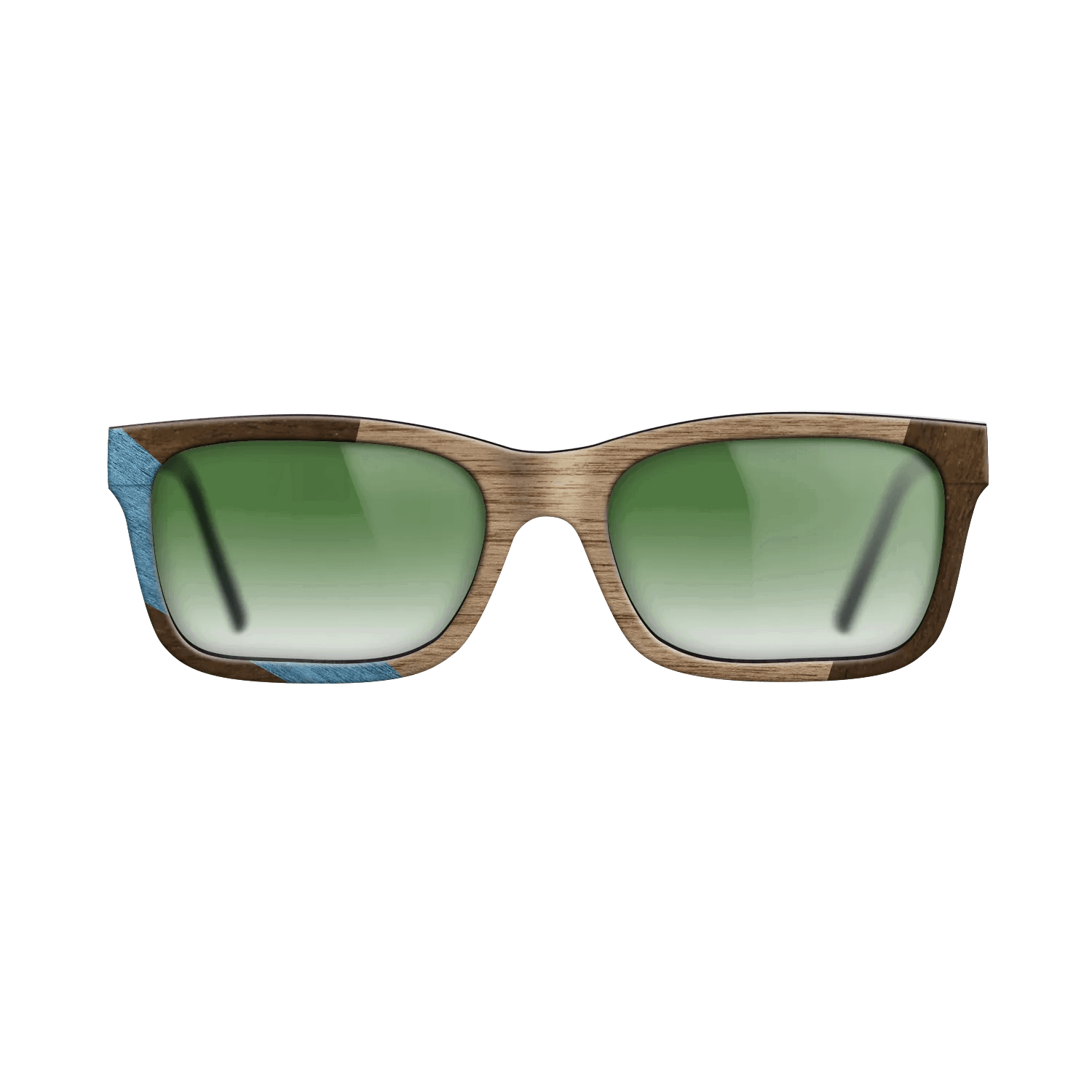Fumed Oak,Walnut: Straight Grain,Poplar Dyed: Blue Denim,Ziricote Dark Quartered: Wedge - The Sage - Rectangle - 1976 - SIRIS wood optic