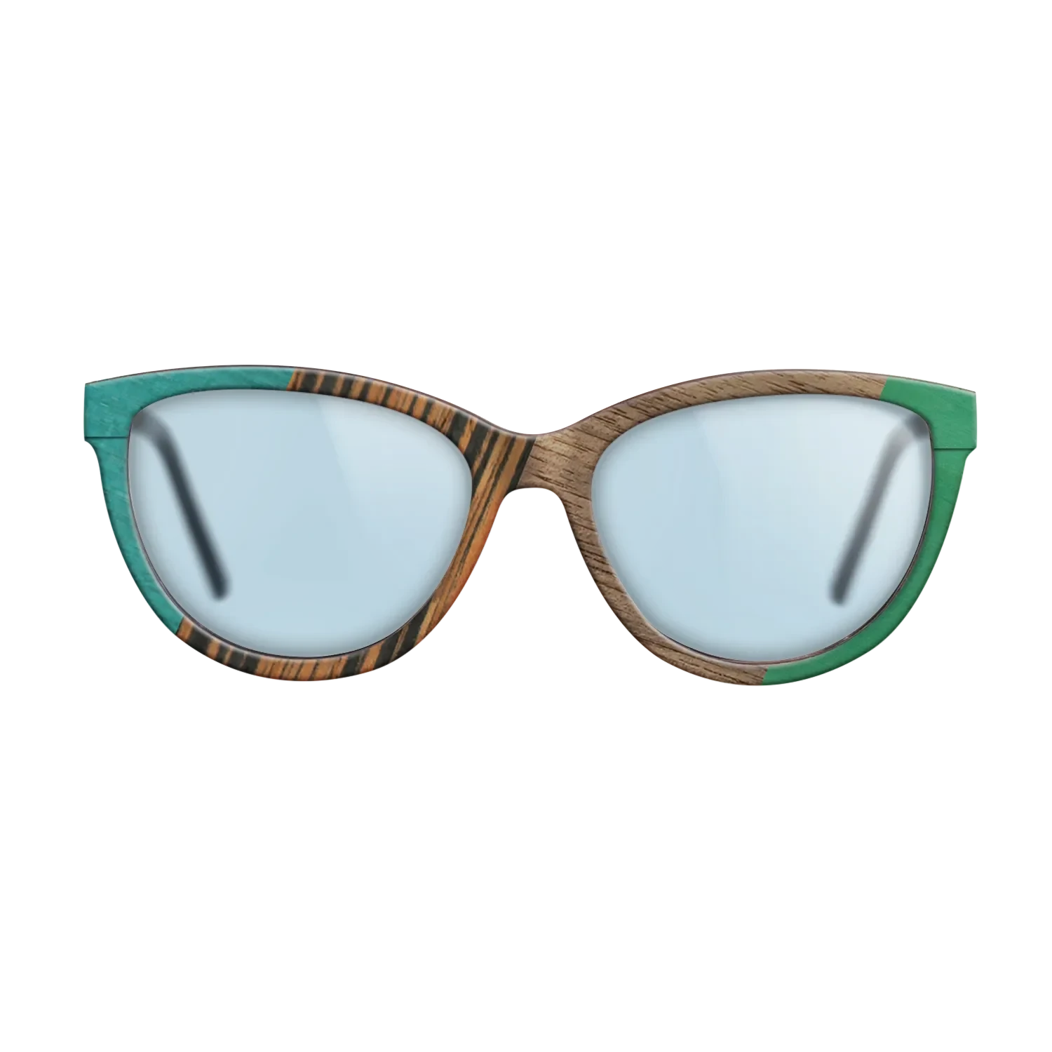 Fumed Oak,Walnut: Straight Grain,Poplar Dyed: Turquoise,Italian Ebony,Poplar Dyed: Green: Angle Cut - The Maiden - Cat - SIRIS wood optic